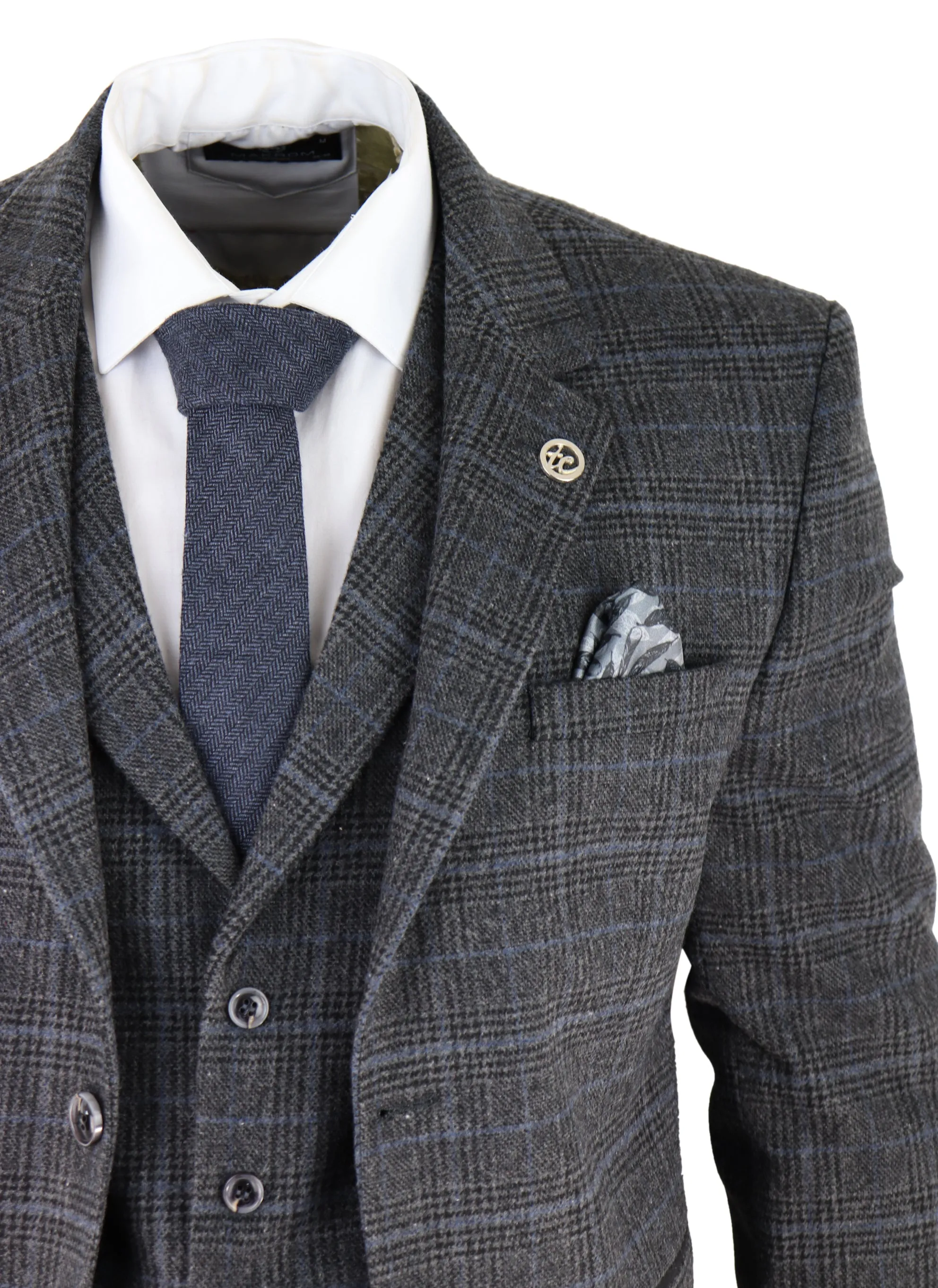 AK-12 Herringbone Tweed 3 Piece Suit
