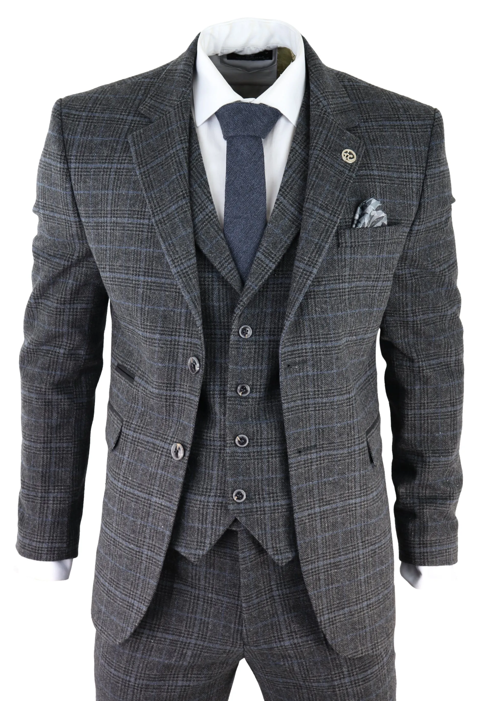 AK-12 Herringbone Tweed 3 Piece Suit