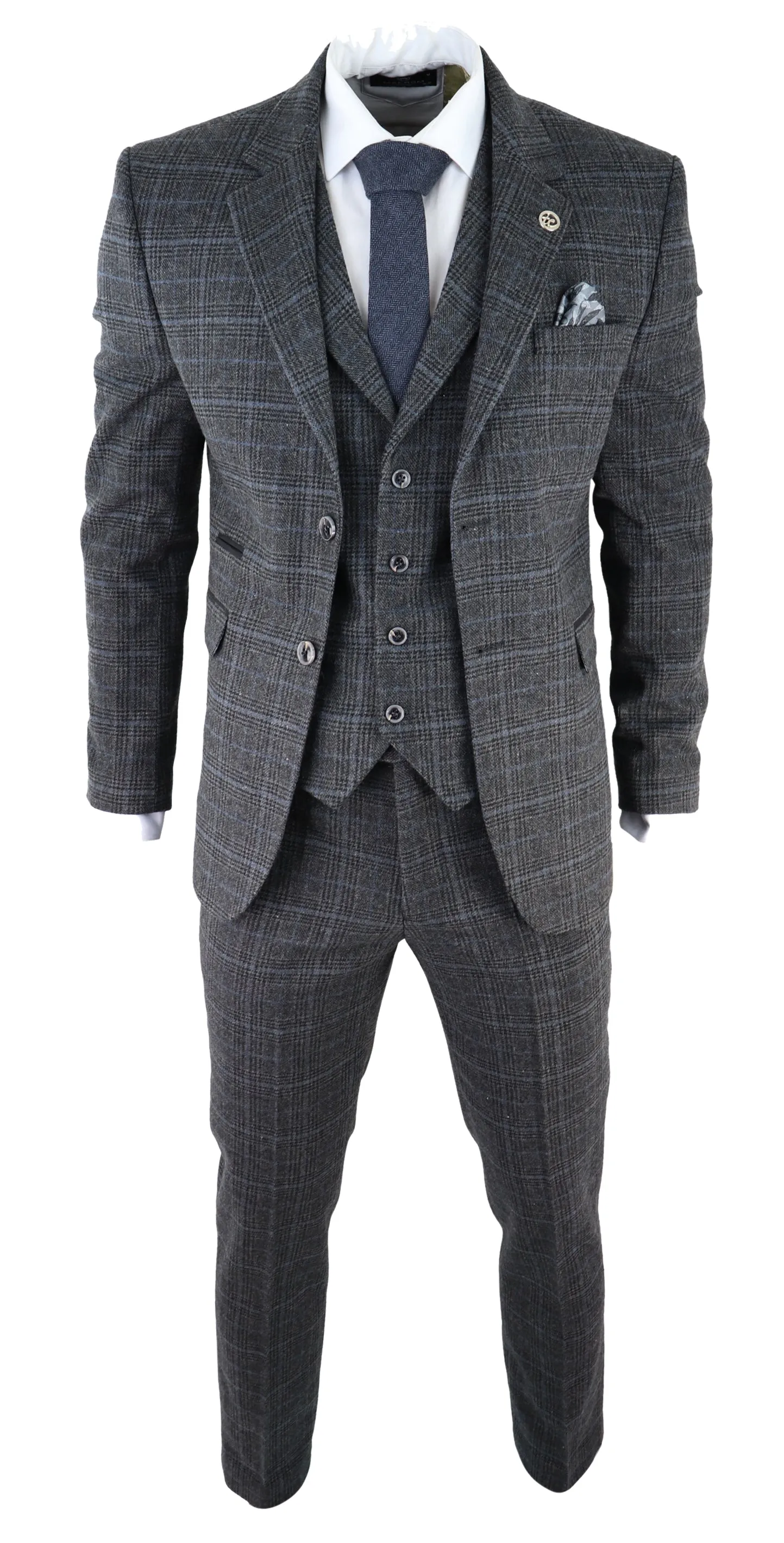 AK-12 Herringbone Tweed 3 Piece Suit