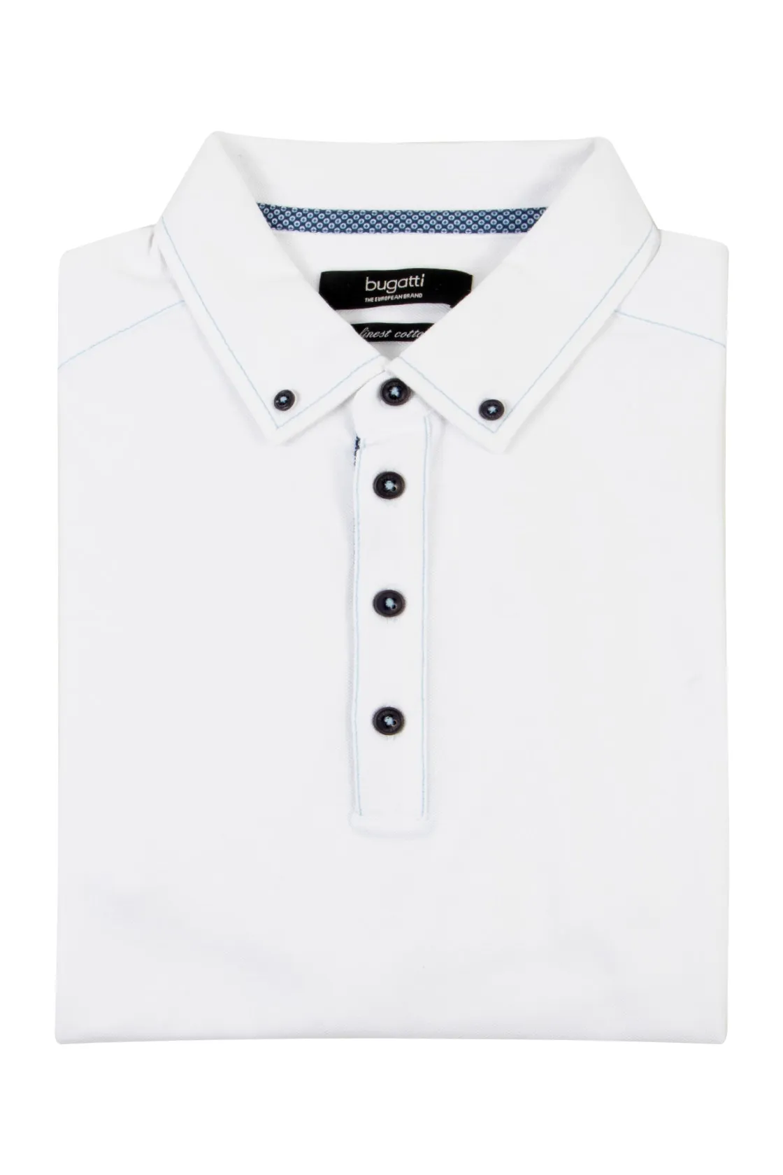 Bugatti White Knit Polo