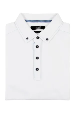 Bugatti White Knit Polo