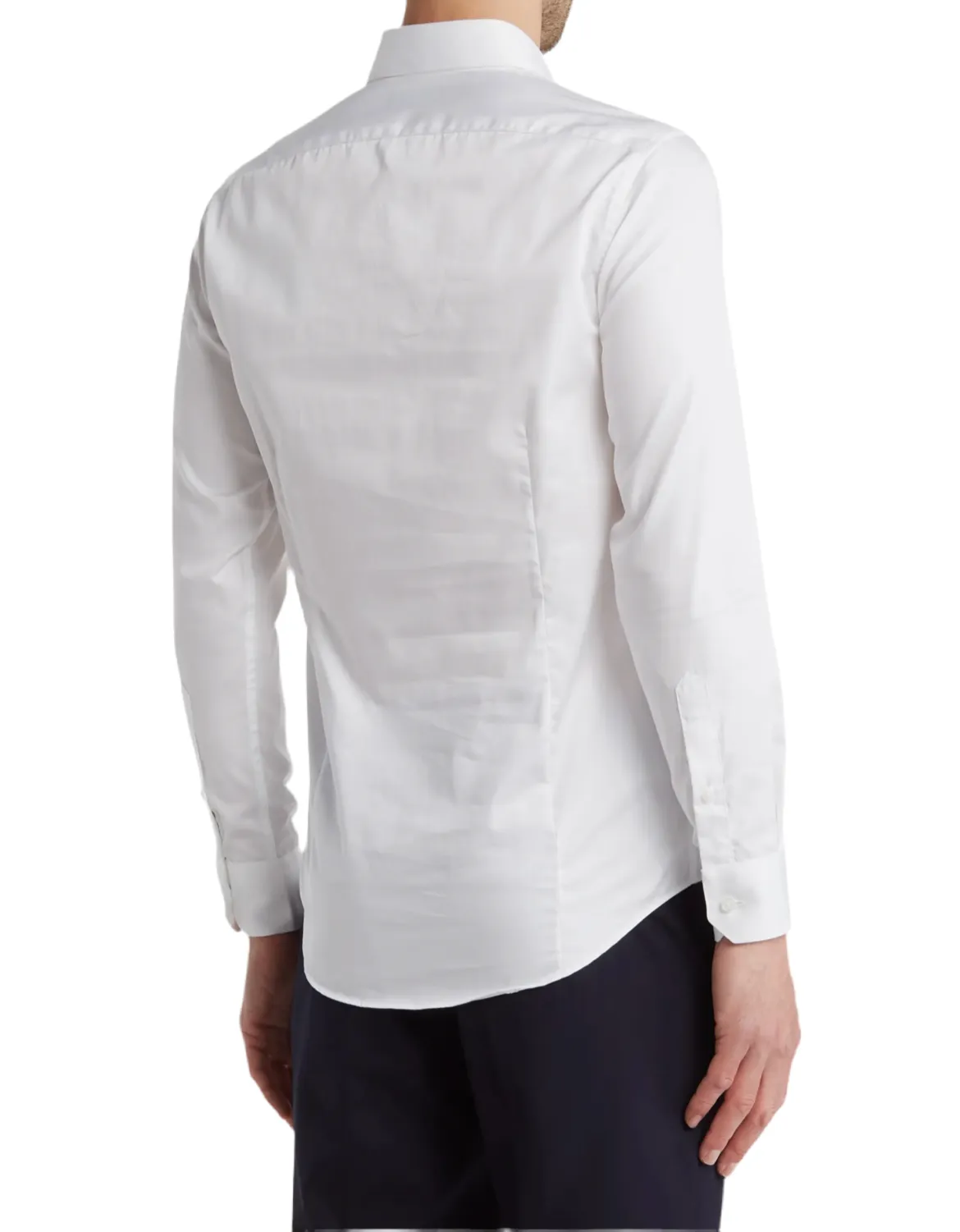 Cavalli Class by Roberto Cavalli Slim Fit Textured White Dress Shirt