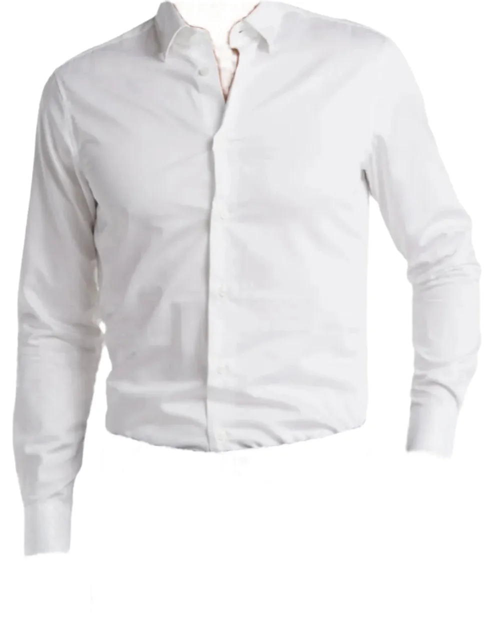Cavalli Class by Roberto Cavalli Slim Fit Textured White Dress Shirt