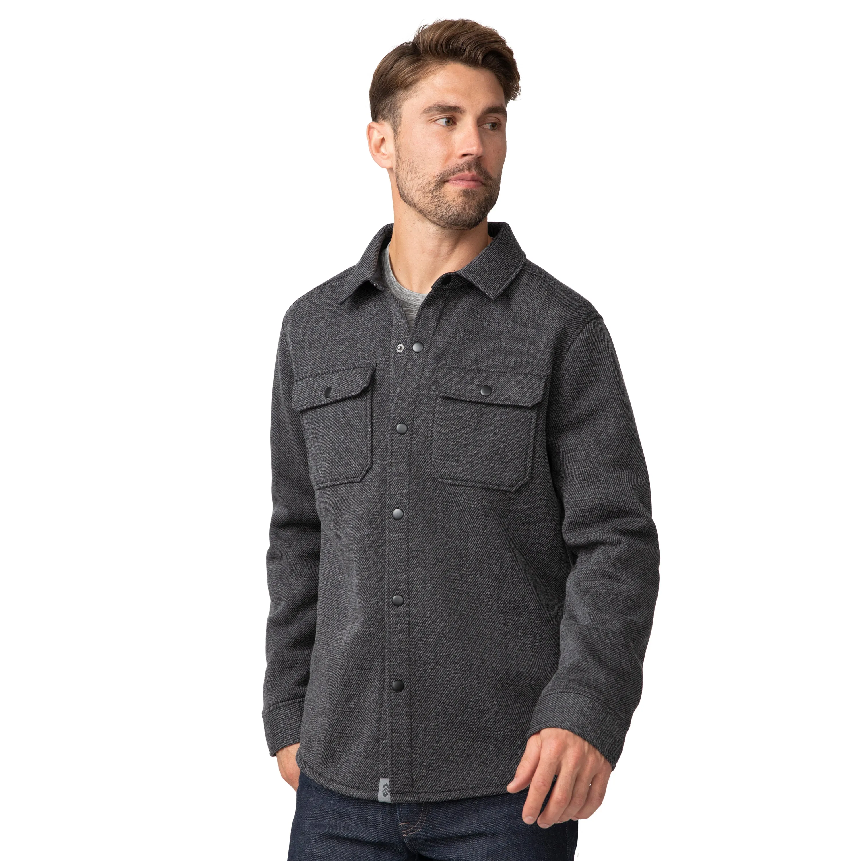 Free Country Men's Fleece Twill Snap Front Shirt