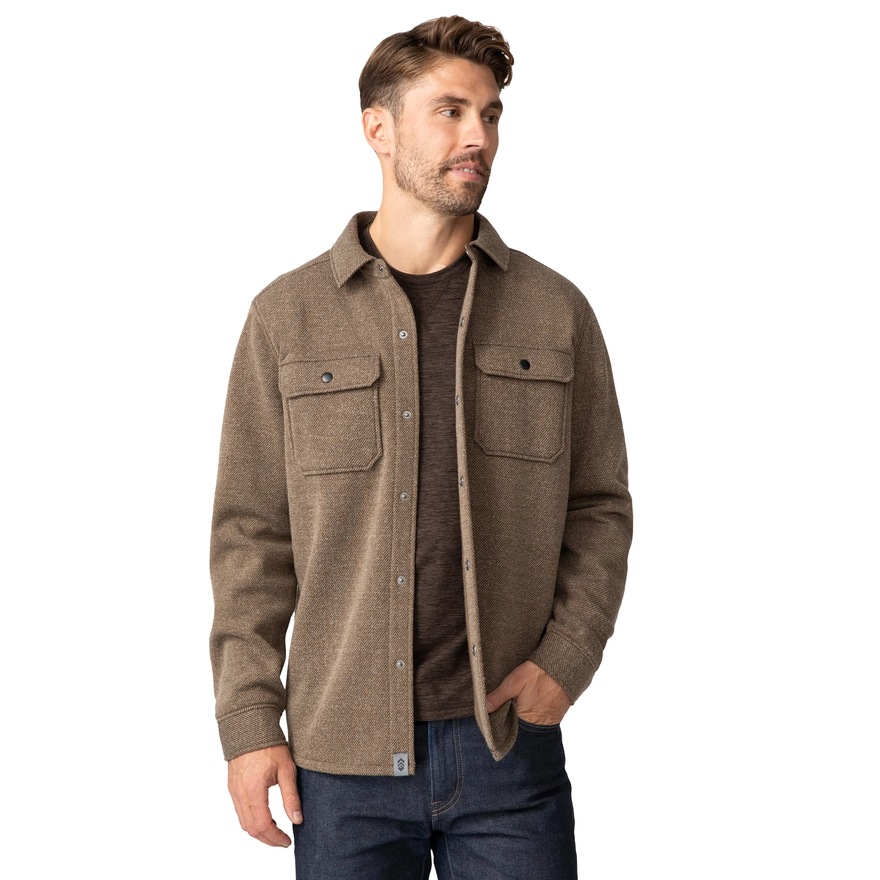 Free Country Men's Fleece Twill Snap Front Shirt