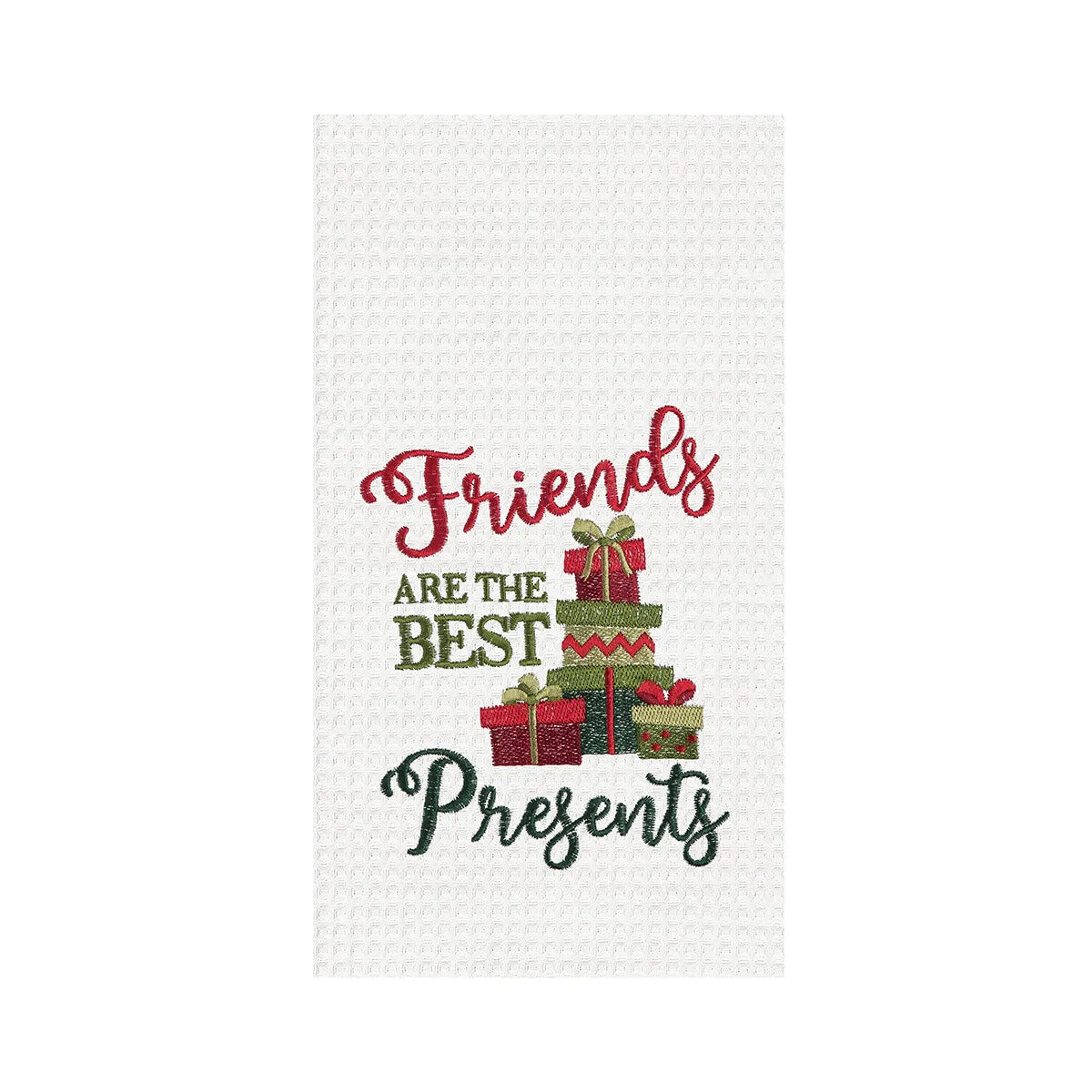 Friends Are The Best Presents Waffle Weave Kitchen Towel