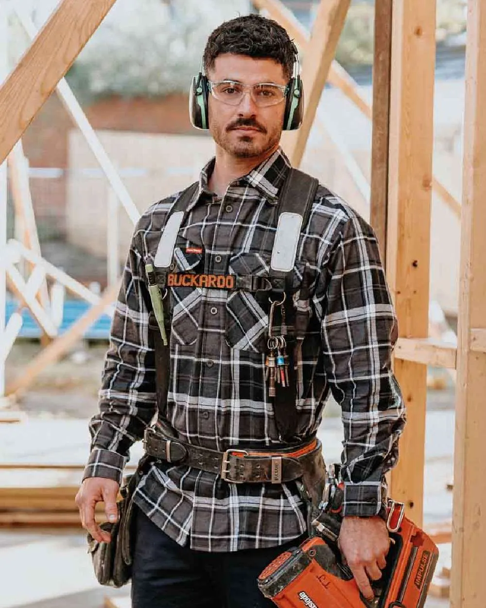 Hard Yakka Mens Lightweight Check Flannel Shirt