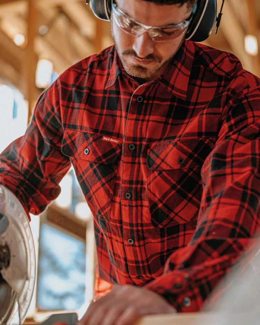 Hard Yakka Mens Lightweight Check Flannel Shirt