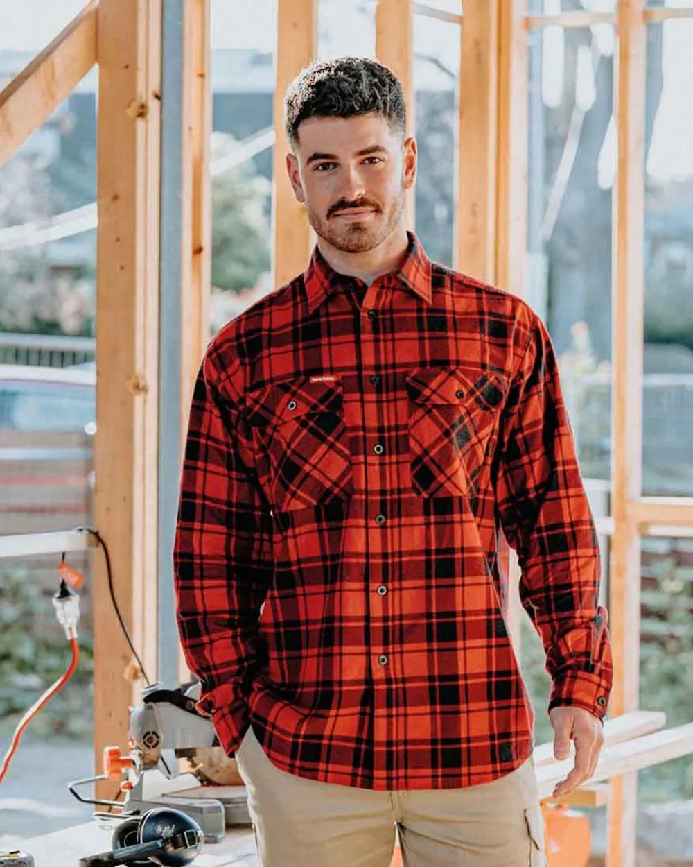 Hard Yakka Mens Lightweight Check Flannel Shirt