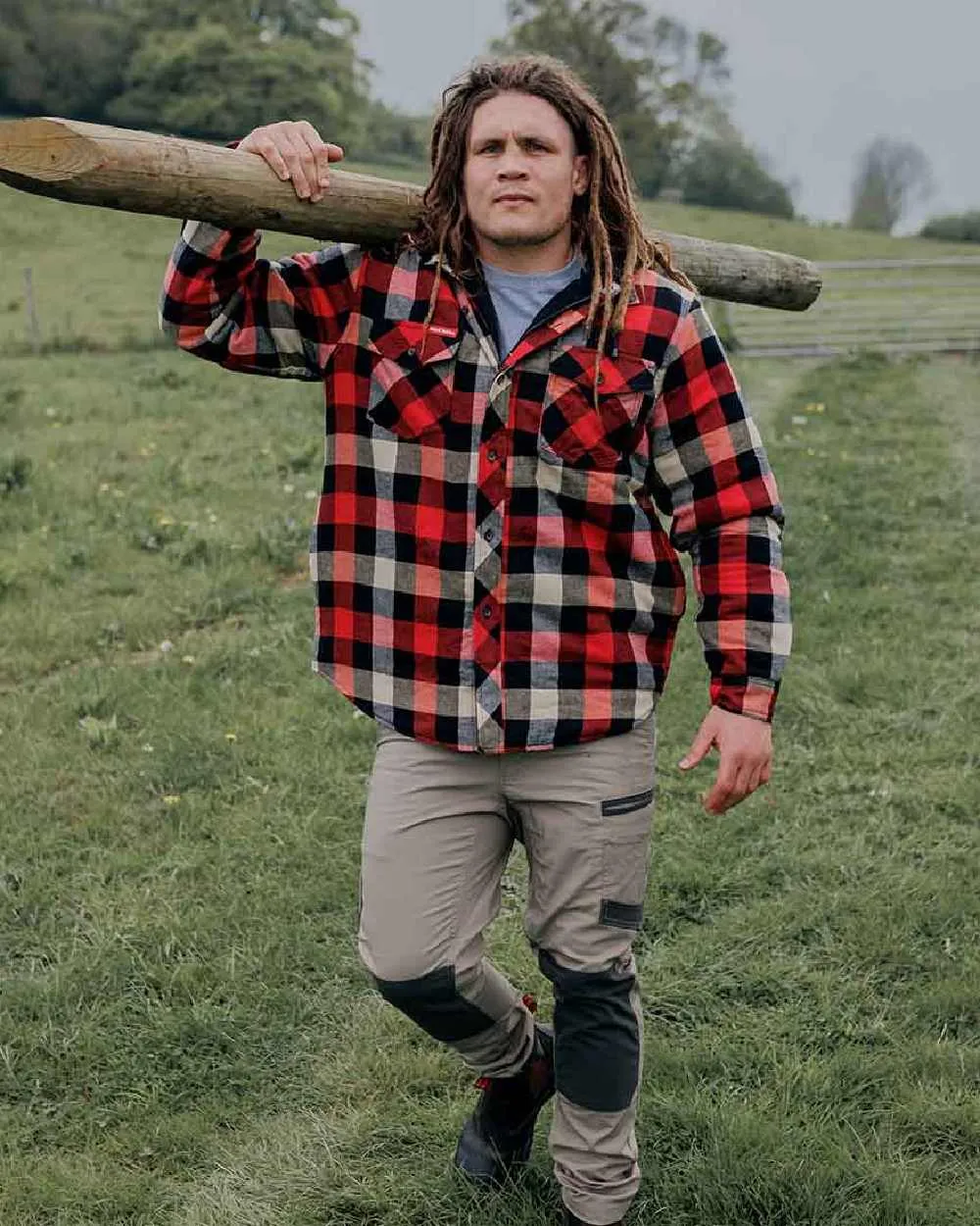 Hard Yakka Mens Quilted Flannel Shacket