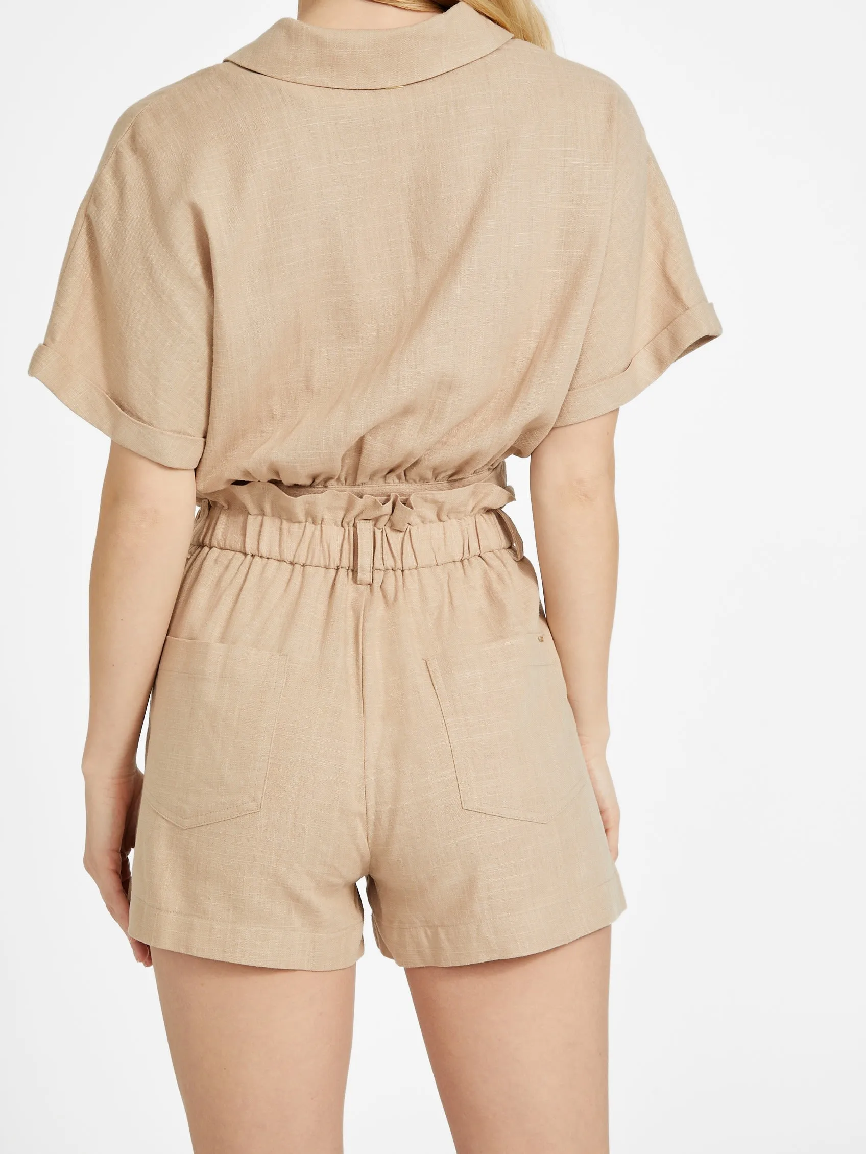 Harly Linen-Blend Paperbag Shorts