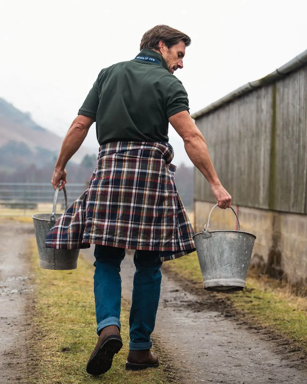 Hoggs of Fife Arran Micro Fleece Lined 100% Cotton Shirt
