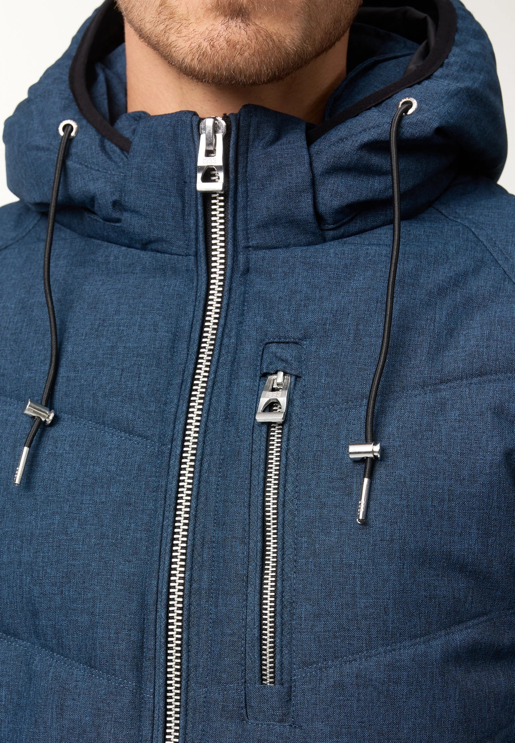 Indicode Herren Circus Steppjacke in Daunenjacken-Optik mit Kapuze
