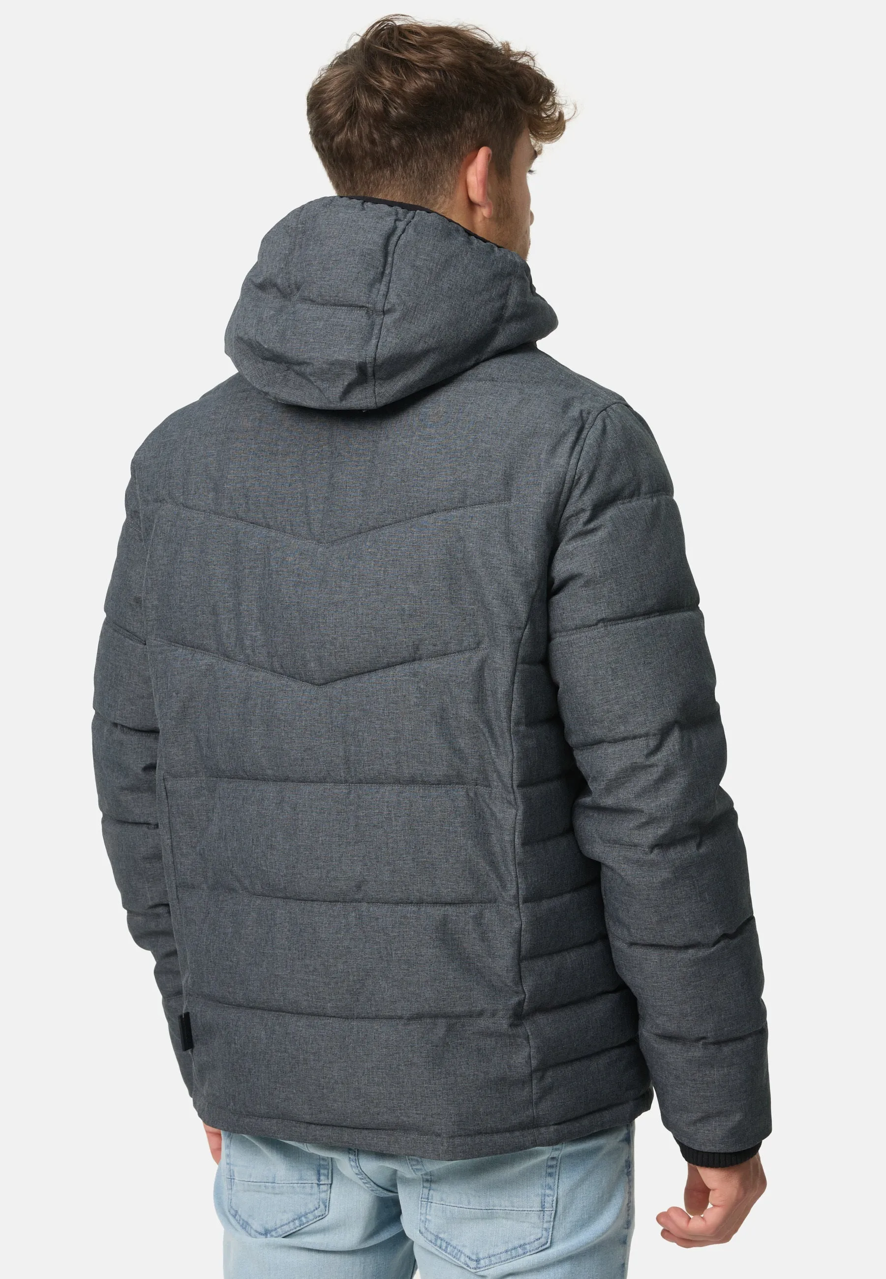 Indicode Herren Circus Steppjacke in Daunenjacken-Optik mit Kapuze