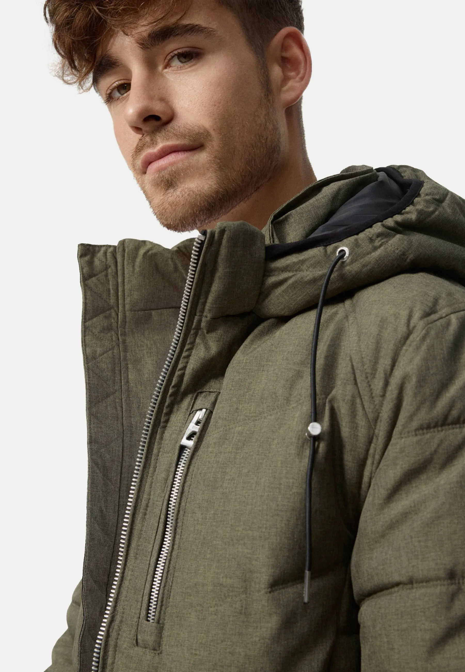 Indicode Herren Circus Steppjacke in Daunenjacken-Optik mit Kapuze