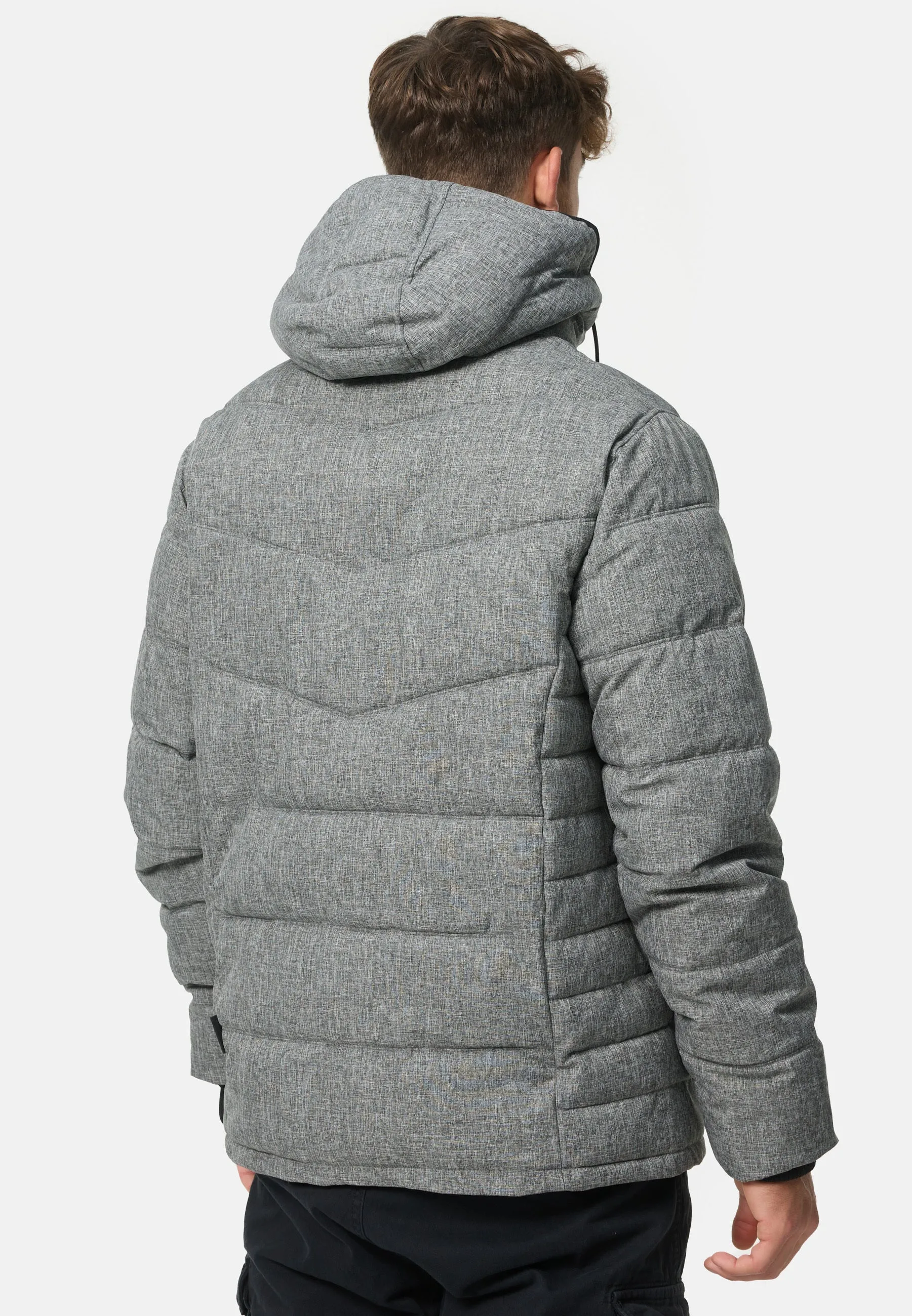 Indicode Herren Circus Steppjacke in Daunenjacken-Optik mit Kapuze
