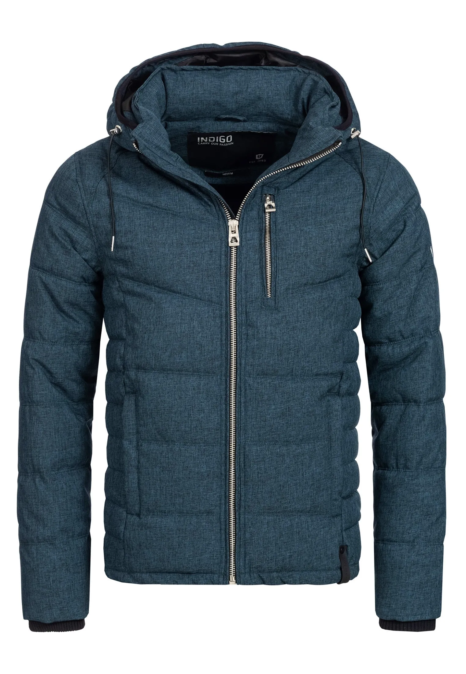 Indicode Herren Circus Steppjacke in Daunenjacken-Optik mit Kapuze