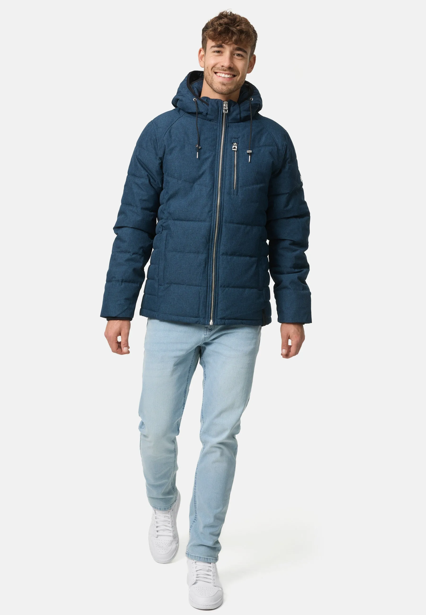 Indicode Herren Circus Steppjacke in Daunenjacken-Optik mit Kapuze