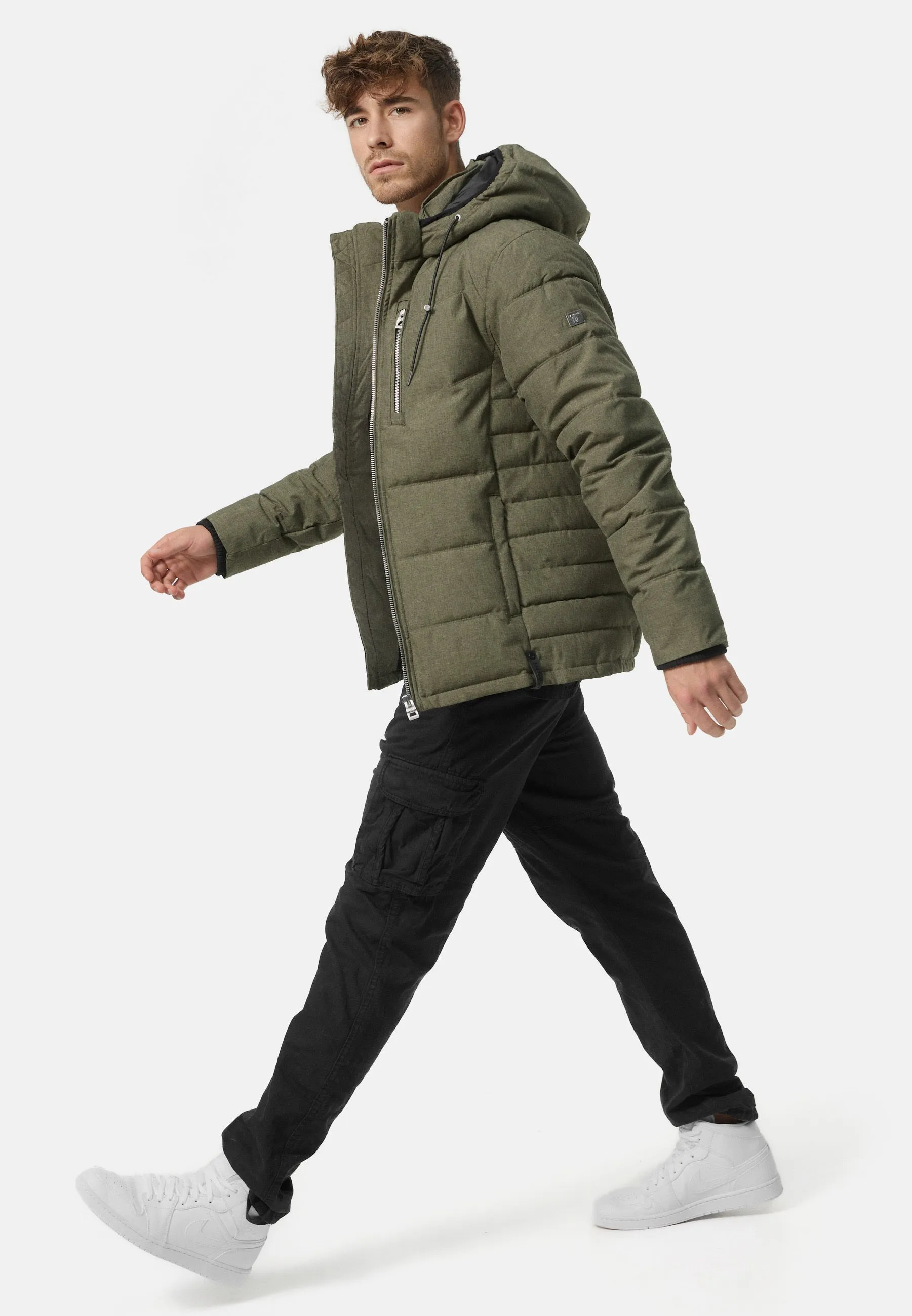 Indicode Herren Circus Steppjacke in Daunenjacken-Optik mit Kapuze