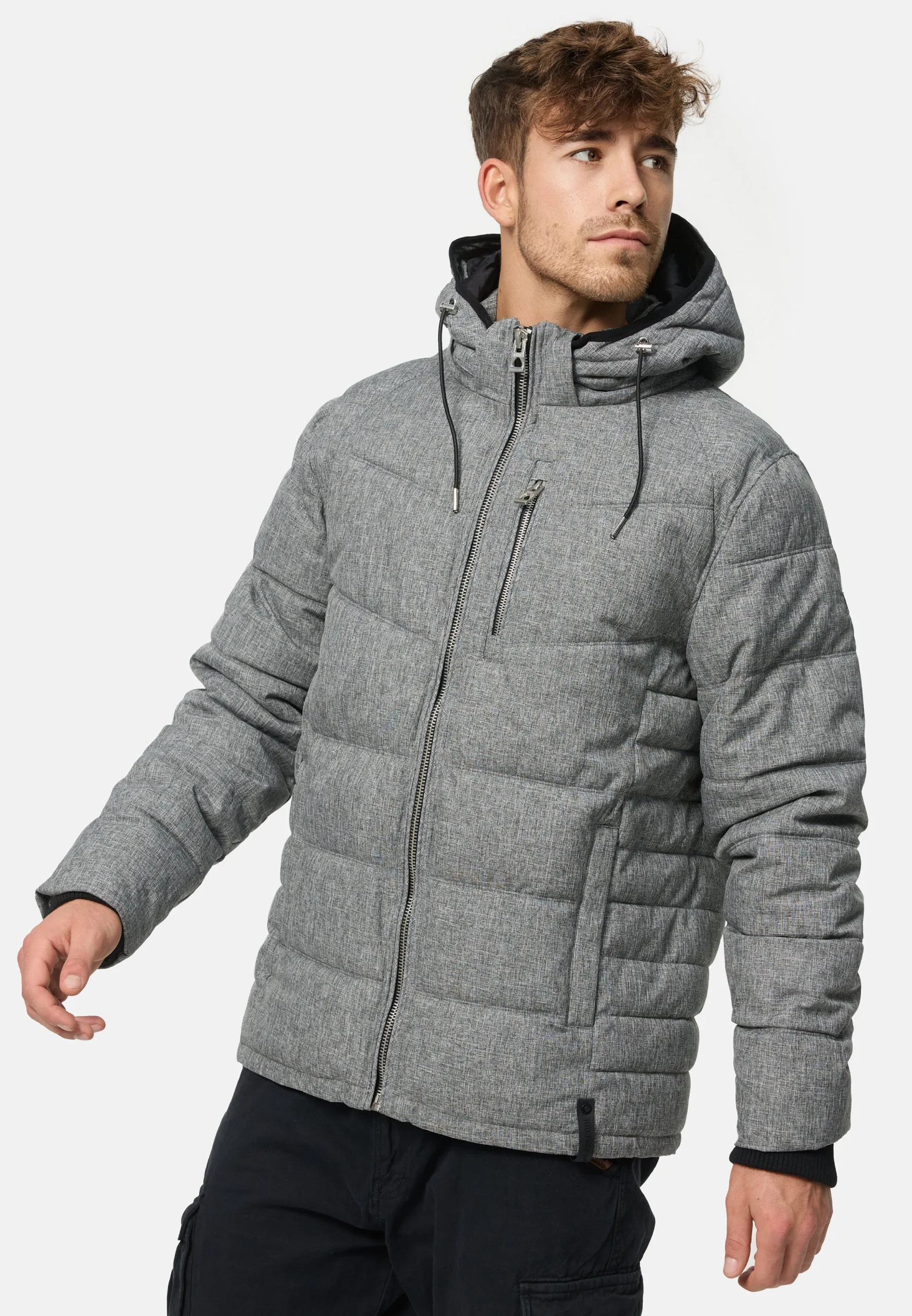 Indicode Herren Circus Steppjacke in Daunenjacken-Optik mit Kapuze
