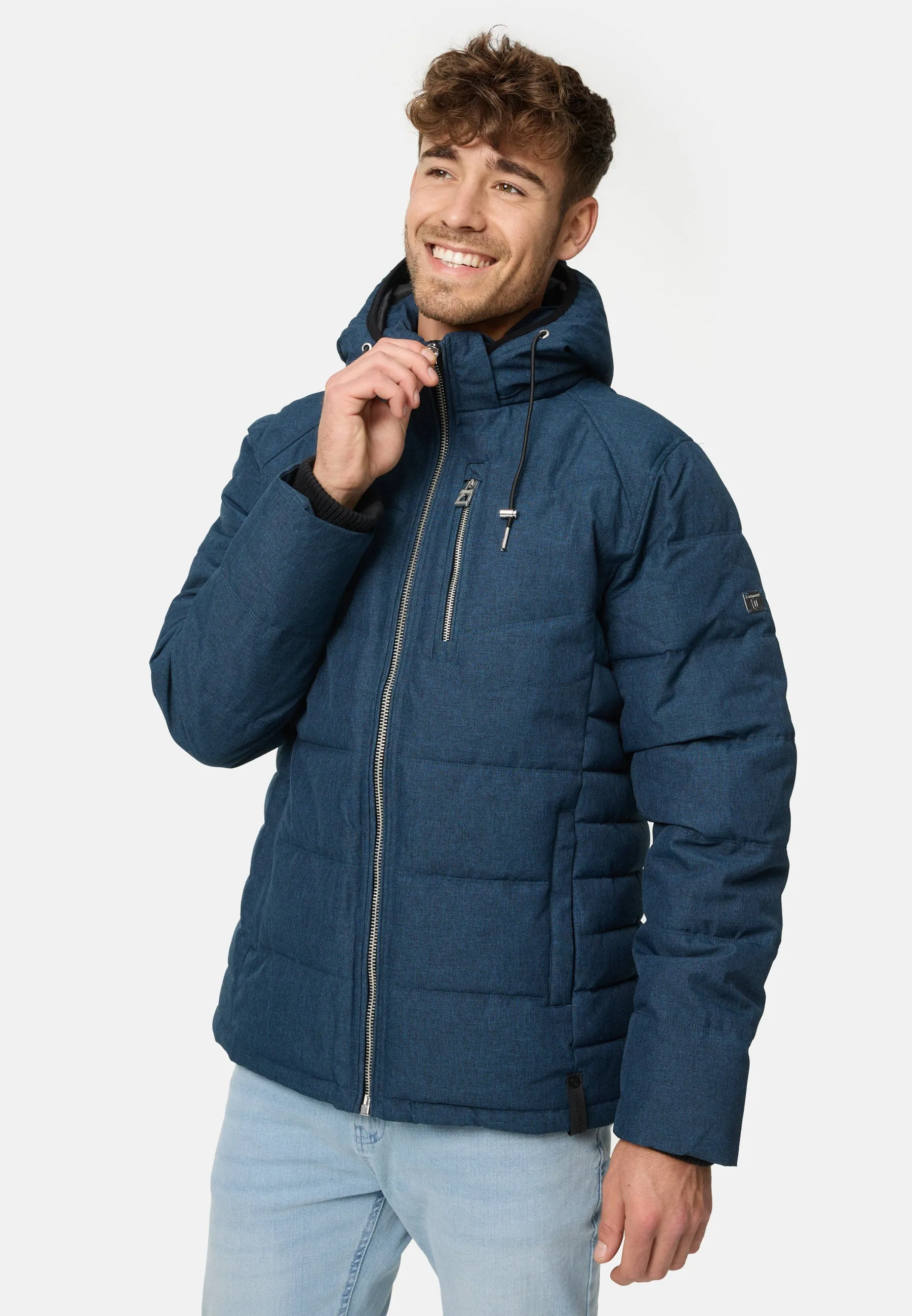 Indicode Herren Circus Steppjacke in Daunenjacken-Optik mit Kapuze