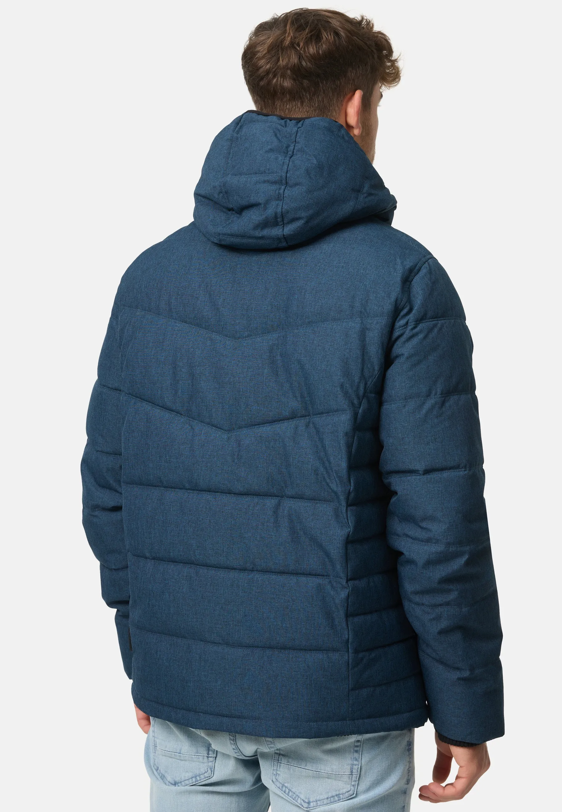 Indicode Herren Circus Steppjacke in Daunenjacken-Optik mit Kapuze
