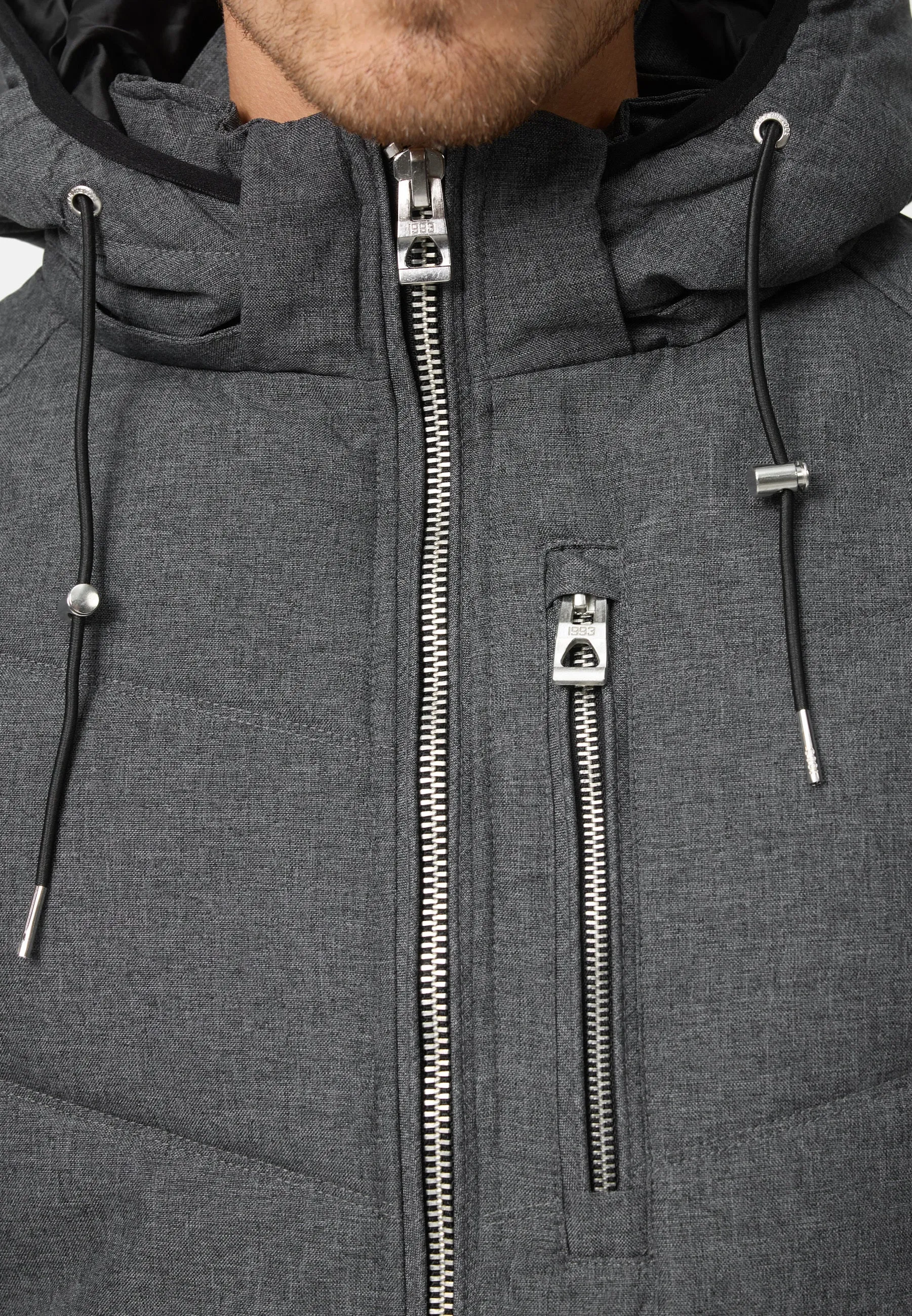 Indicode Herren Circus Steppjacke in Daunenjacken-Optik mit Kapuze