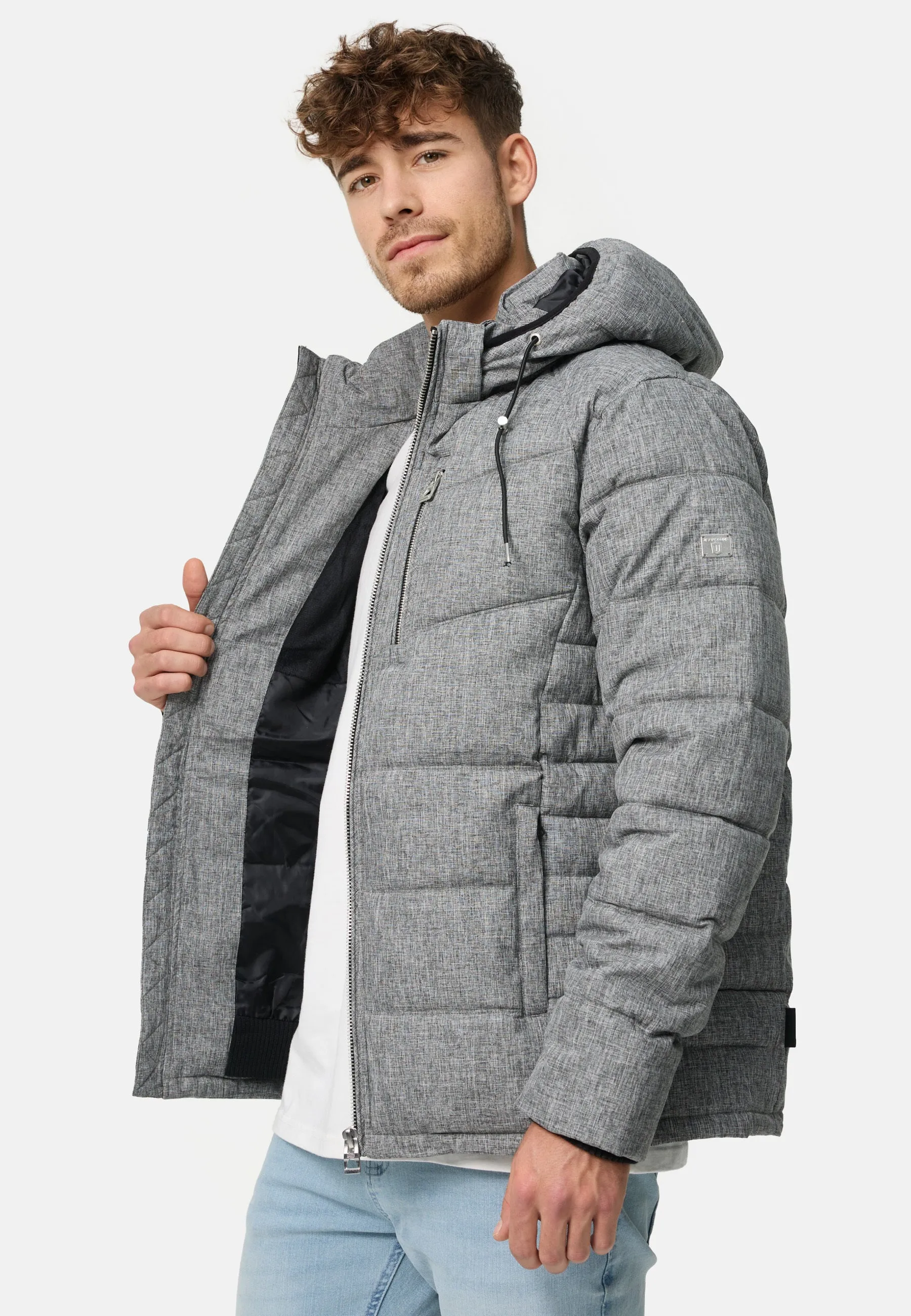 Indicode Herren Circus Steppjacke in Daunenjacken-Optik mit Kapuze