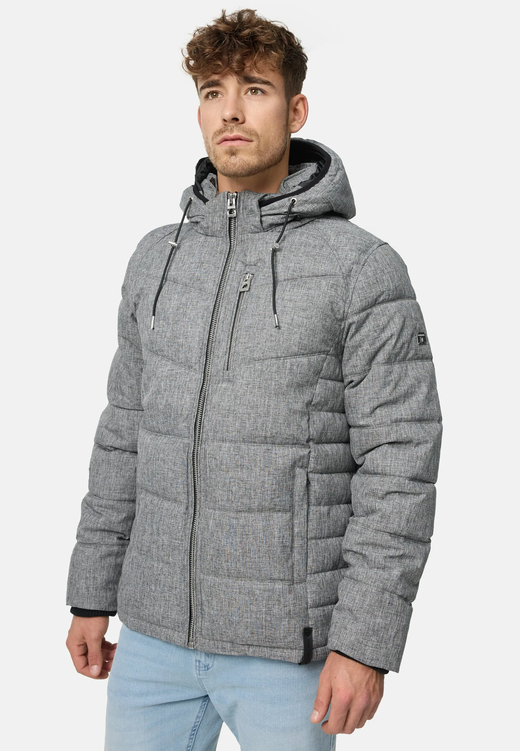 Indicode Herren Circus Steppjacke in Daunenjacken-Optik mit Kapuze