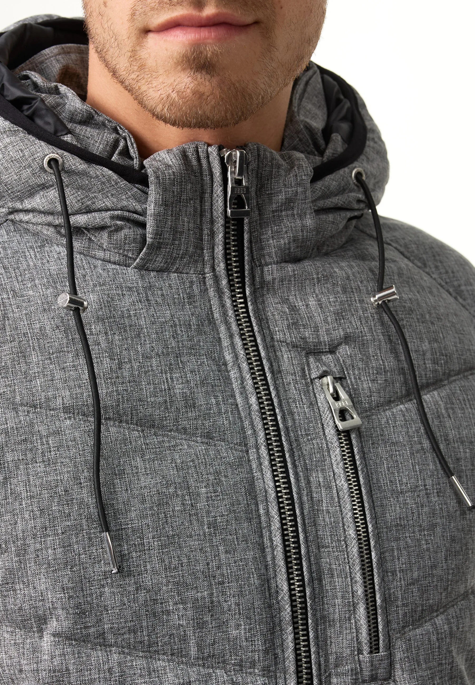 Indicode Herren Circus Steppjacke in Daunenjacken-Optik mit Kapuze