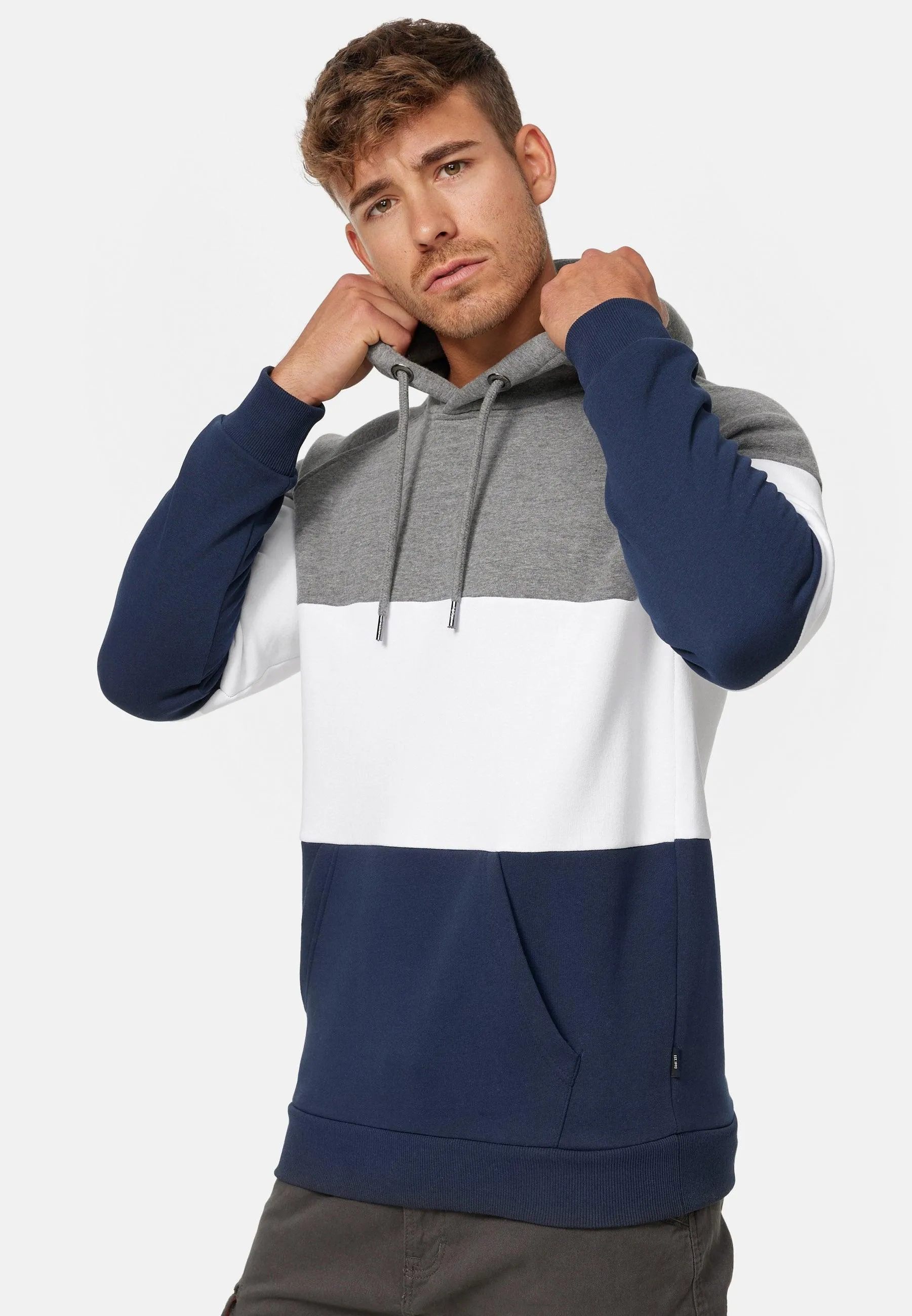 Indicode Herren Donta Sweatshirt mit Kapuze 3-farbig