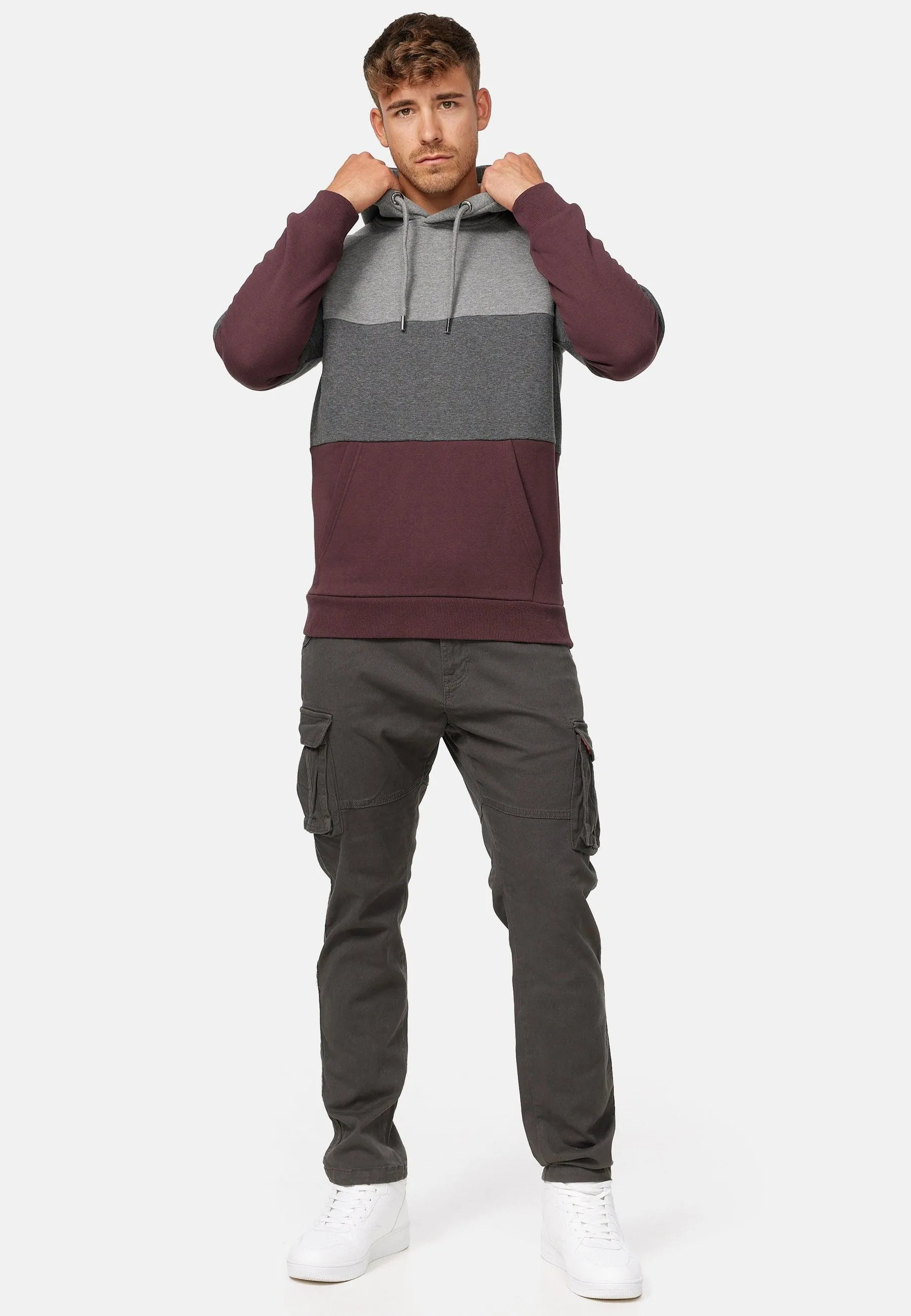 Indicode Herren Donta Sweatshirt mit Kapuze 3-farbig