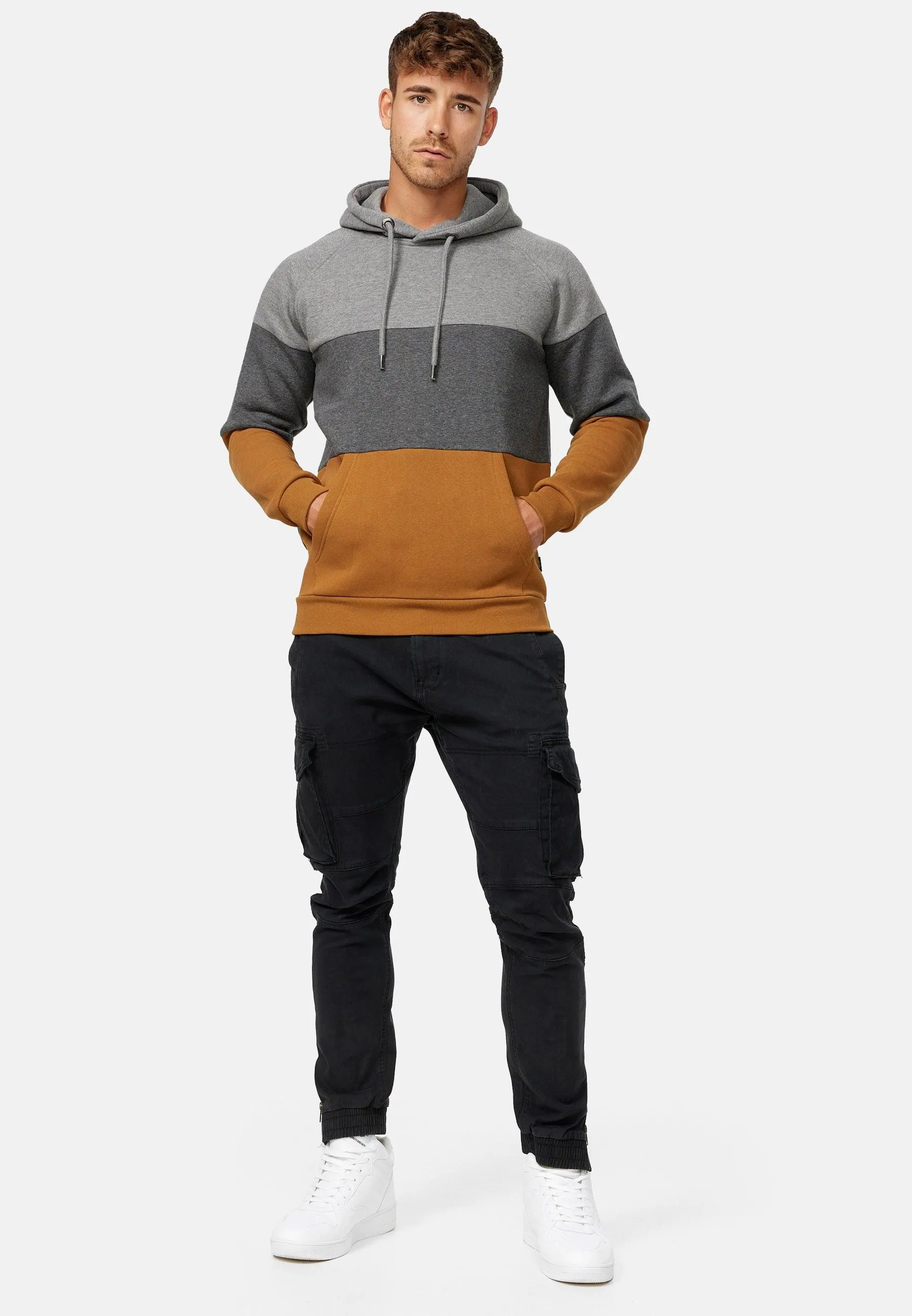 Indicode Herren Donta Sweatshirt mit Kapuze 3-farbig