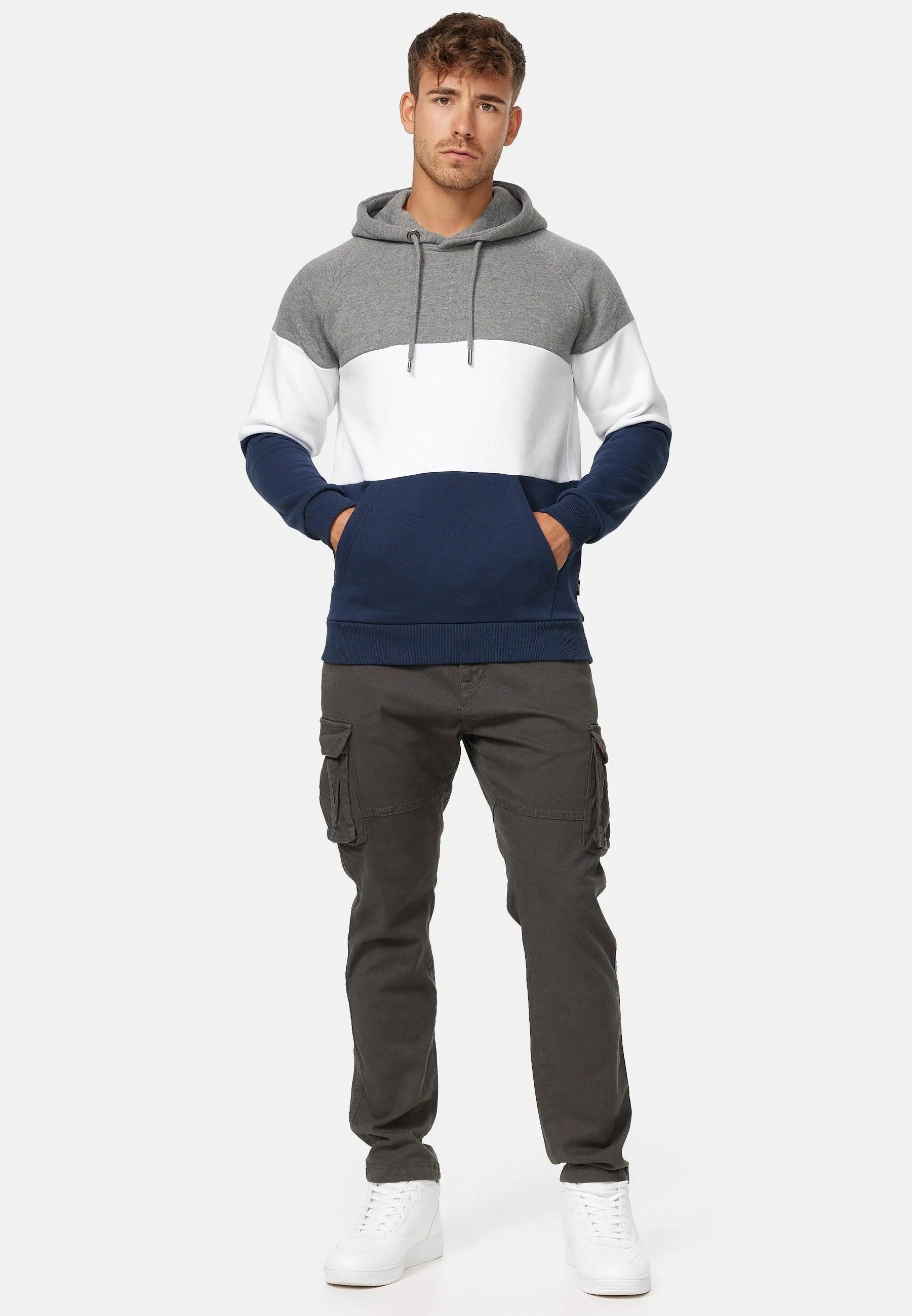 Indicode Herren Donta Sweatshirt mit Kapuze 3-farbig
