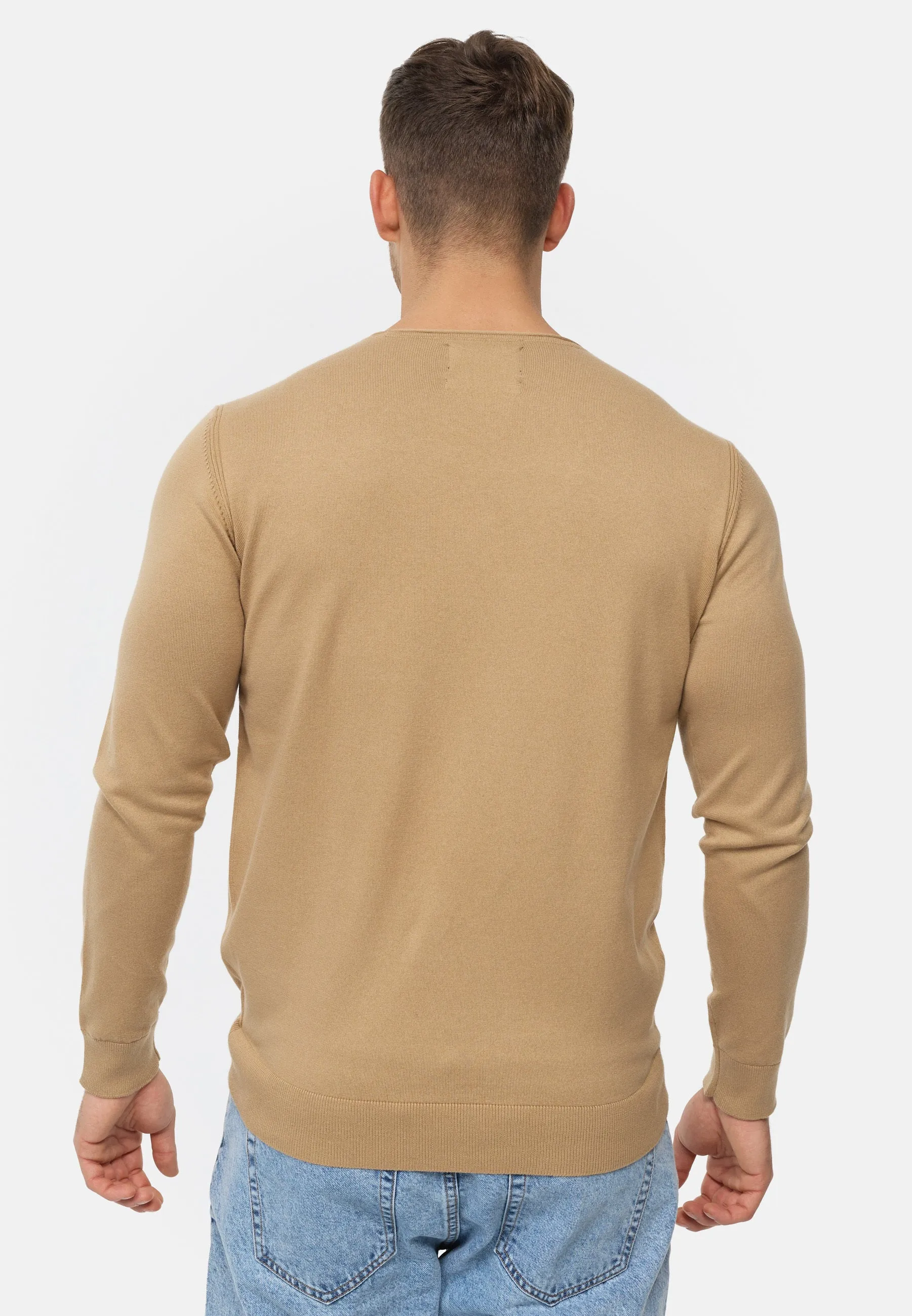Indicode Herren Gamal Strickpullover mit Rundhals-Ausschnitt  aus 80% Baumwolle
