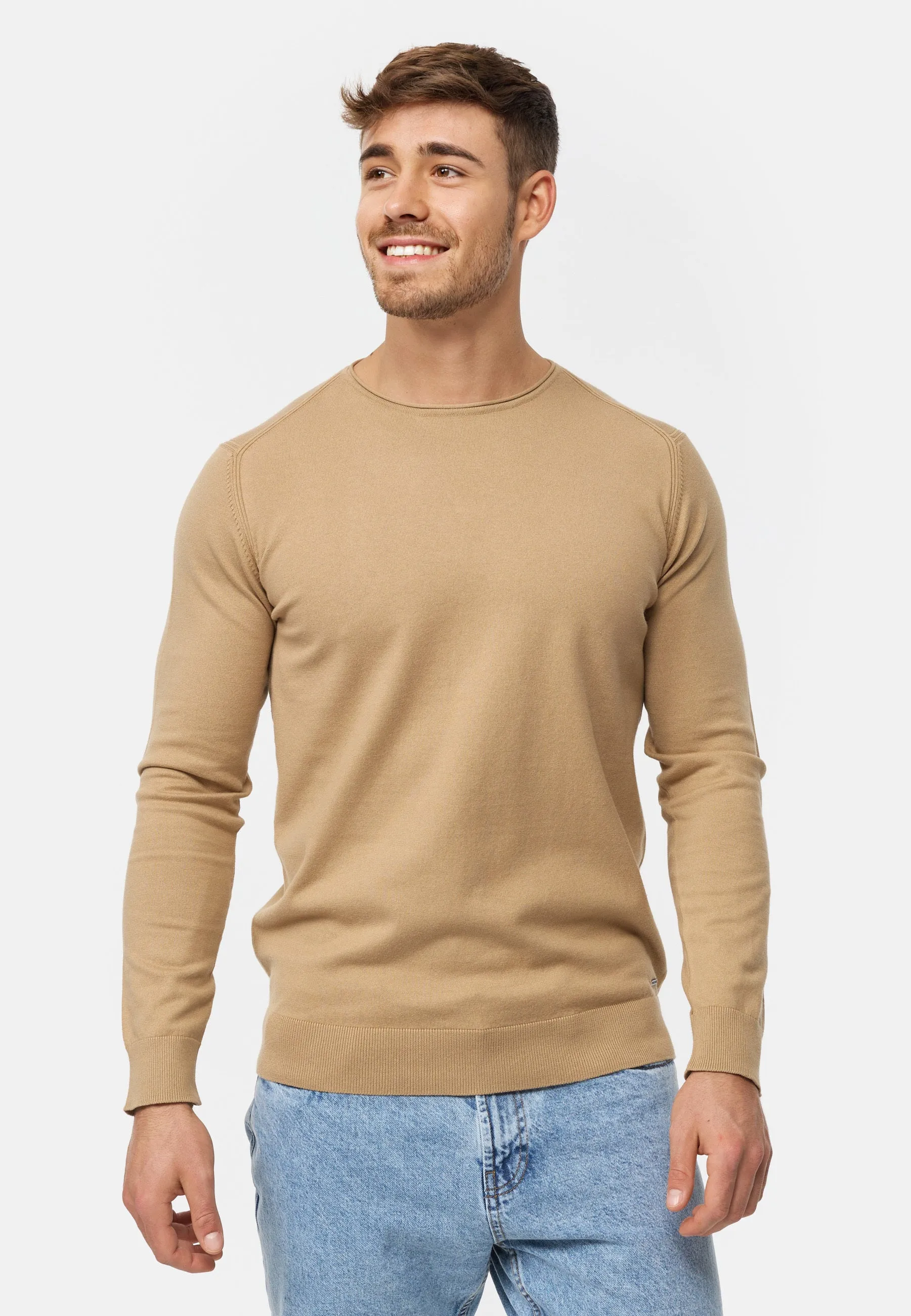 Indicode Herren Gamal Strickpullover mit Rundhals-Ausschnitt  aus 80% Baumwolle