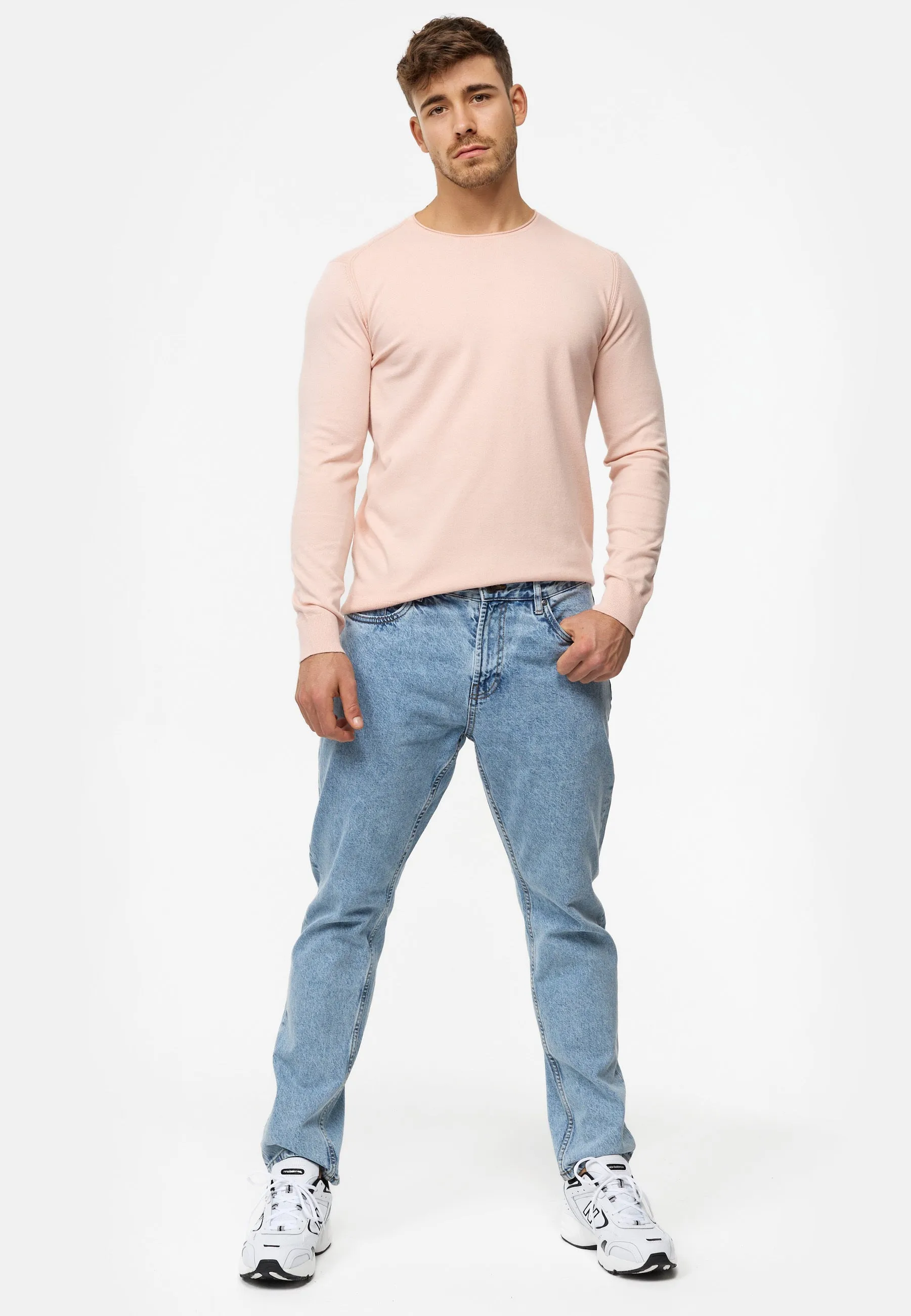Indicode Herren Gamal Strickpullover mit Rundhals-Ausschnitt  aus 80% Baumwolle