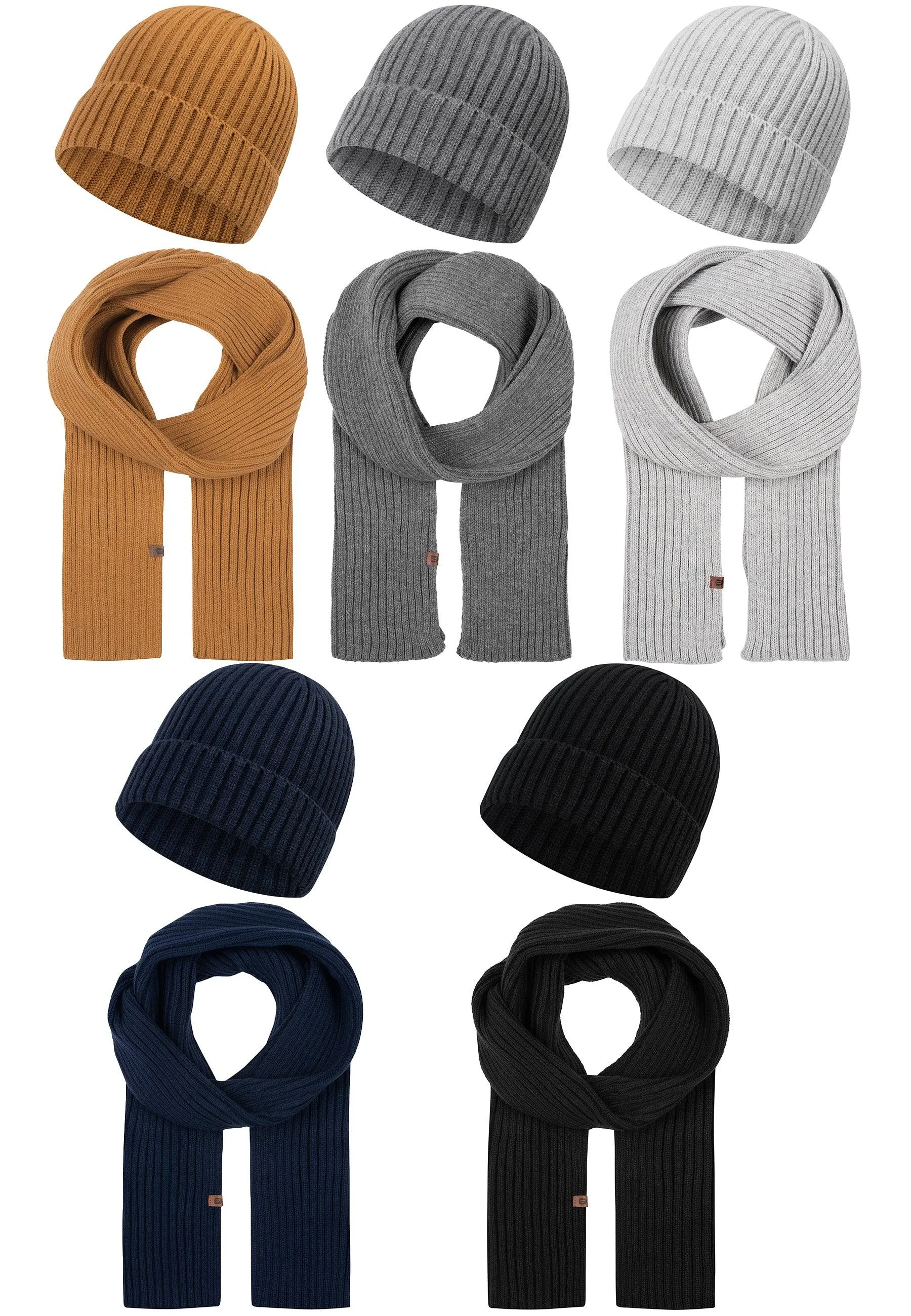Indicode Herren Geyser Winter-Set Mütze & Schal