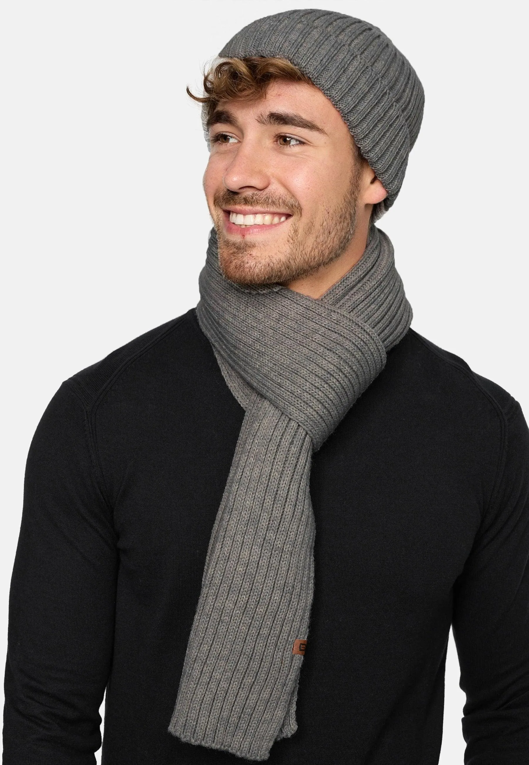 Indicode Herren Geyser Winter-Set Mütze & Schal