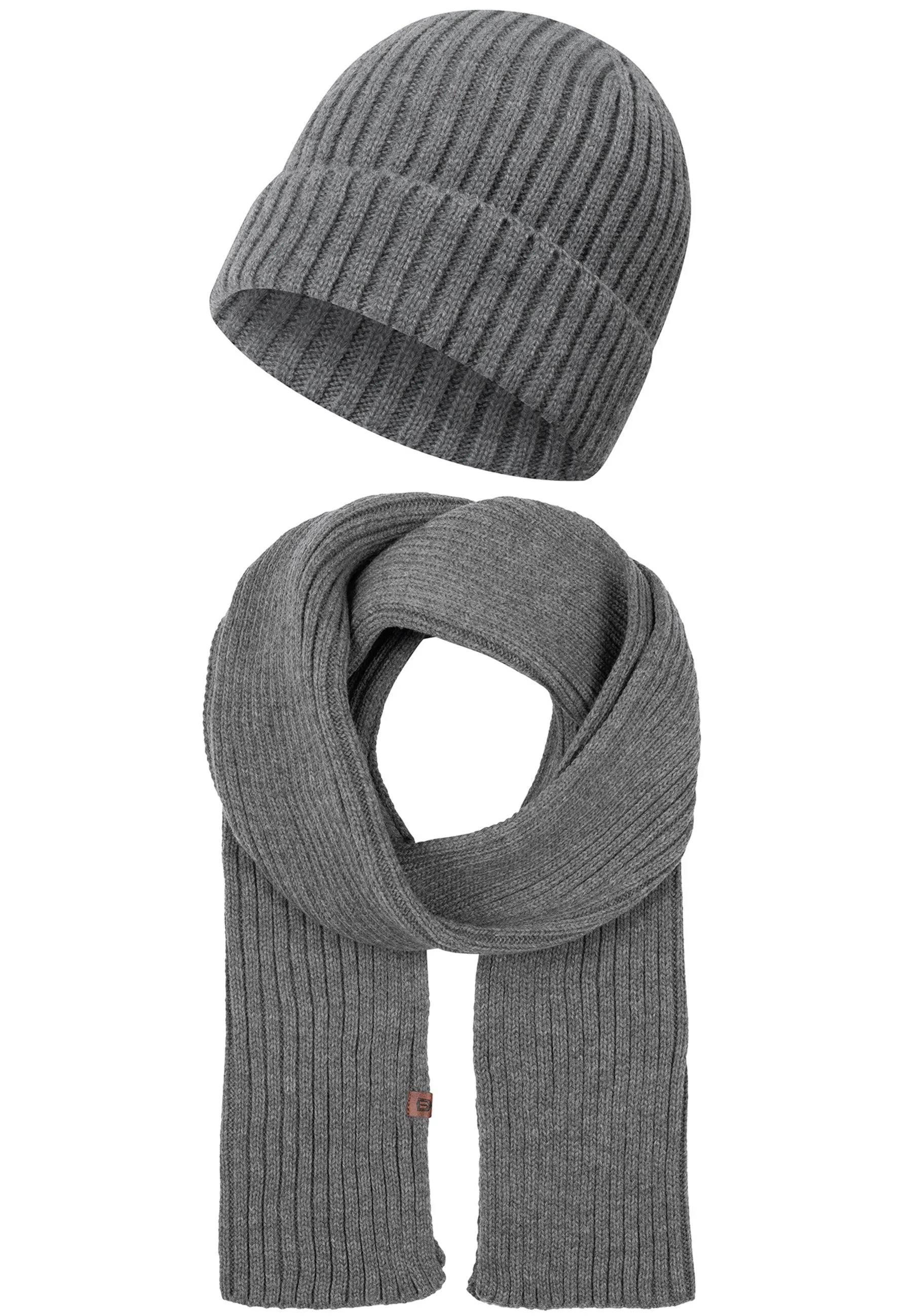 Indicode Herren Geyser Winter-Set Mütze & Schal