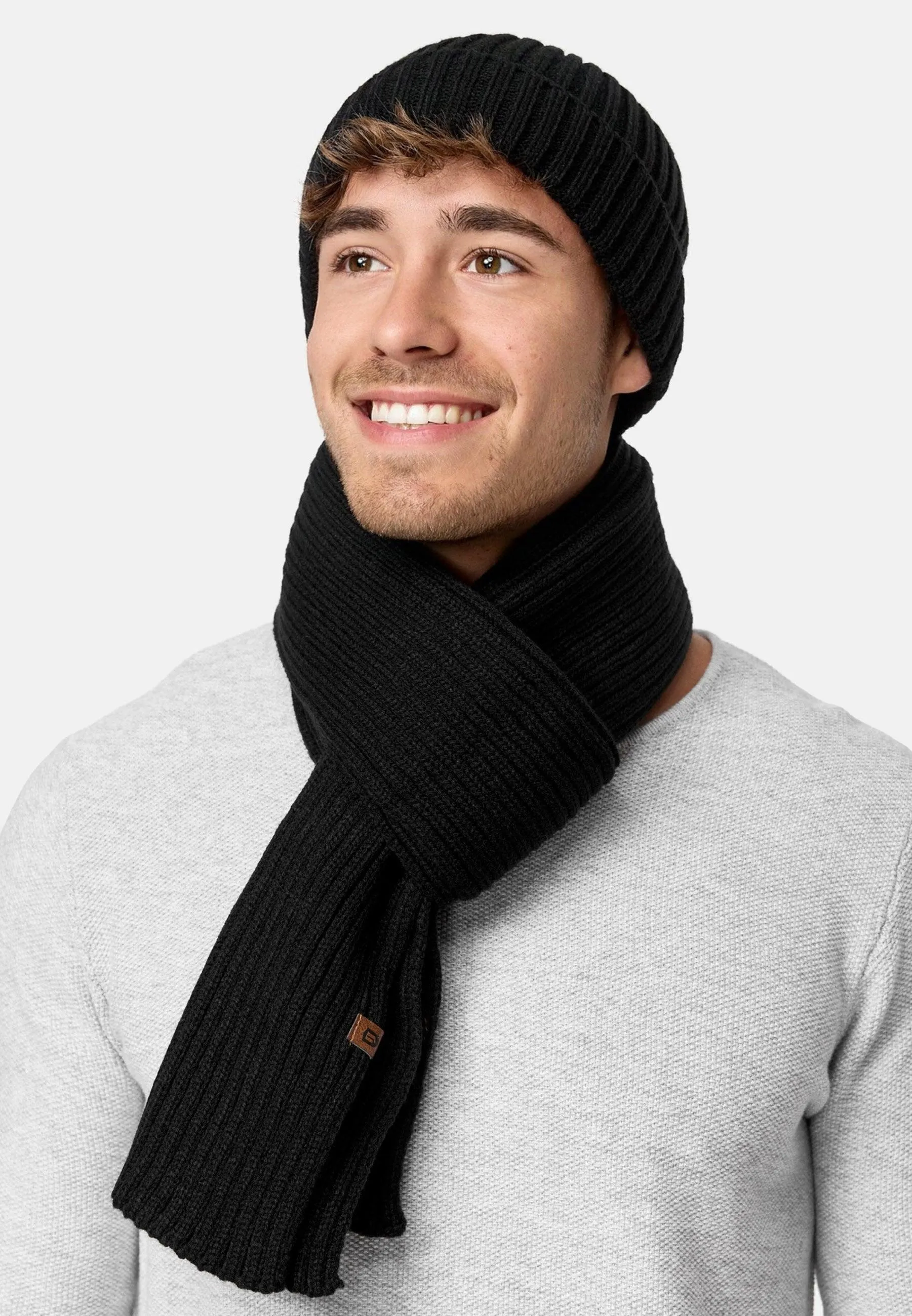 Indicode Herren Geyser Winter-Set Mütze & Schal