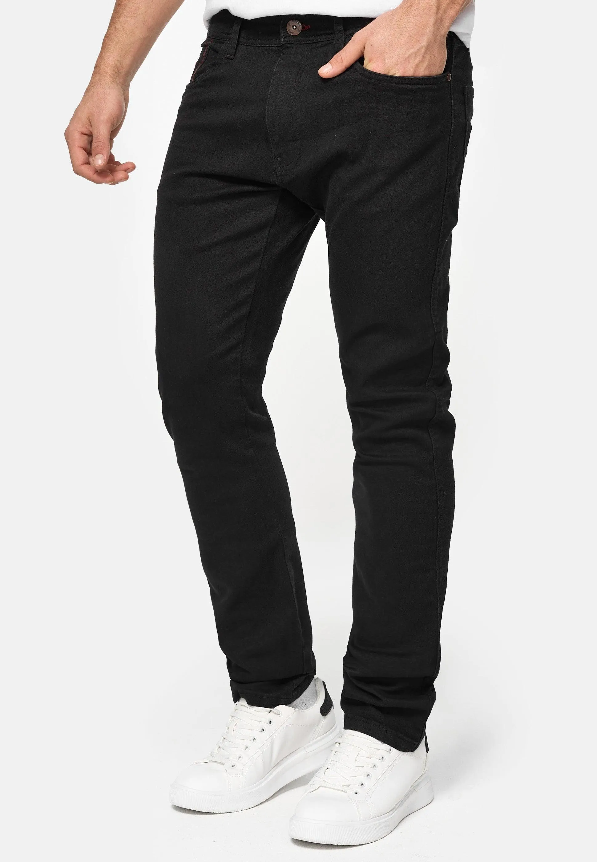 Indicode Herren Jake Super Stretch Jeanshose aus 90% Baumwolle mit 5 Taschen