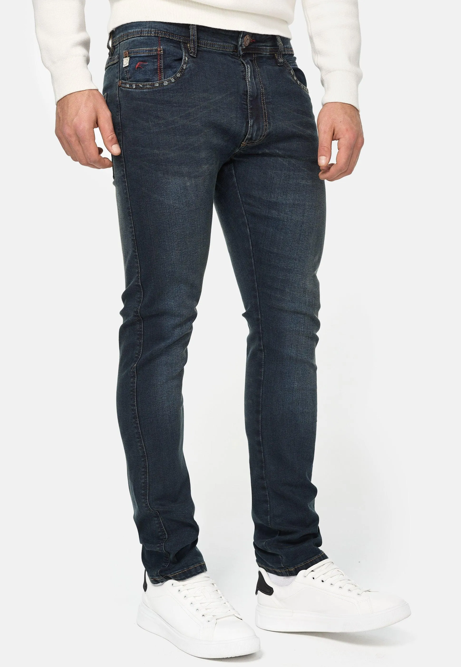 Indicode Herren Jake Super Stretch Jeanshose aus 90% Baumwolle mit 5 Taschen