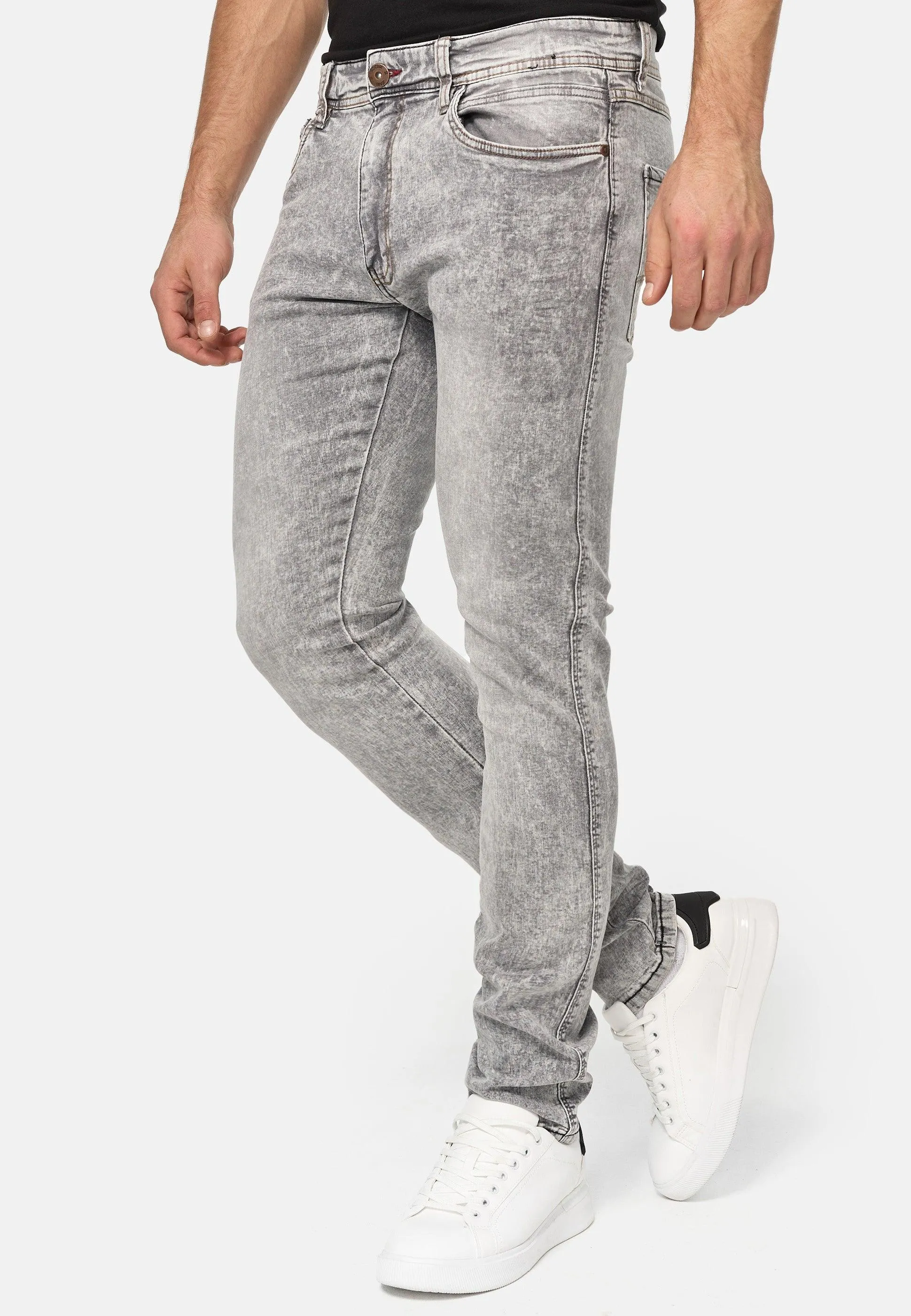 Indicode Herren Jake Super Stretch Jeanshose aus 90% Baumwolle mit 5 Taschen