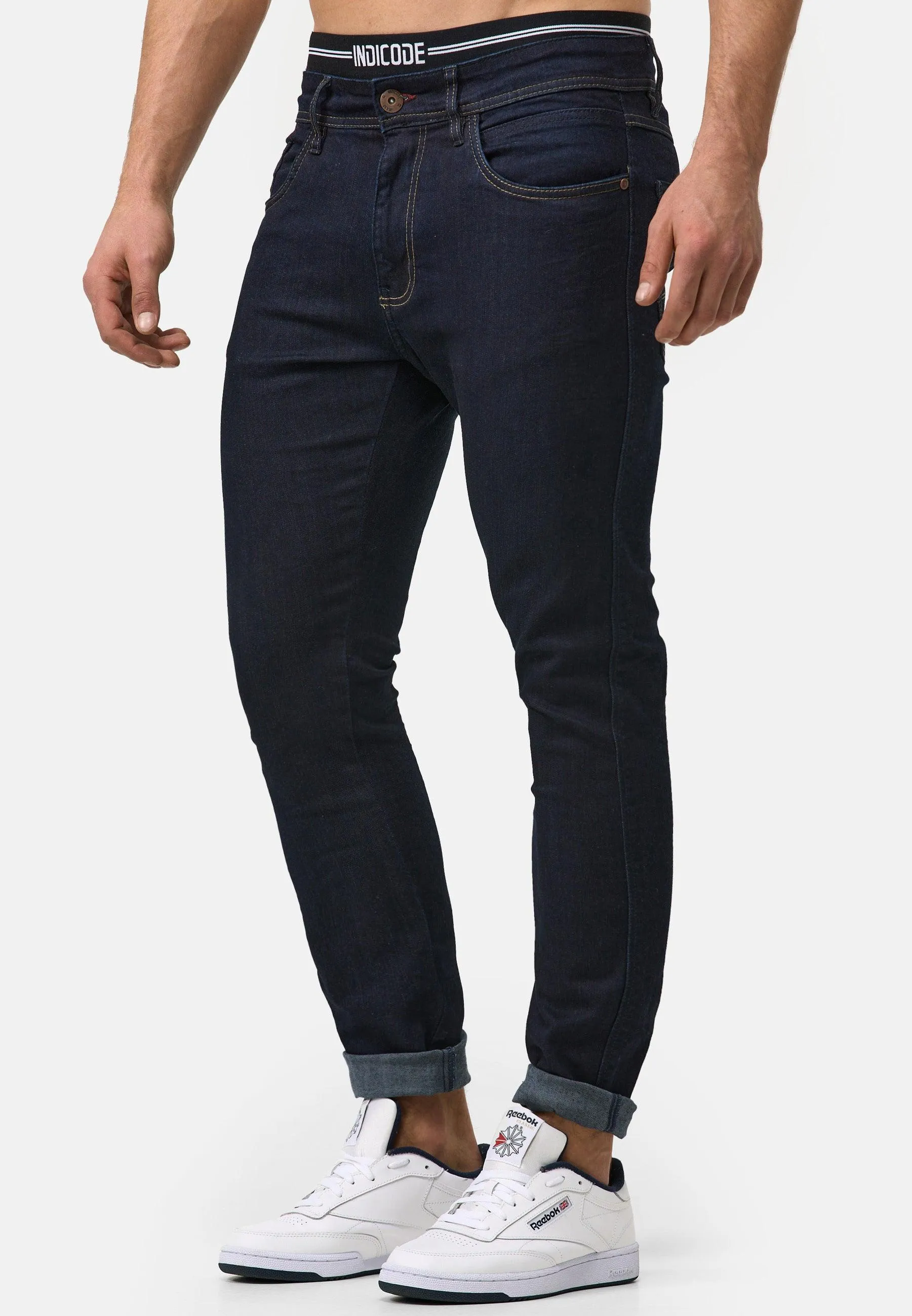 Indicode Herren Jake Super Stretch Jeanshose aus 90% Baumwolle mit 5 Taschen
