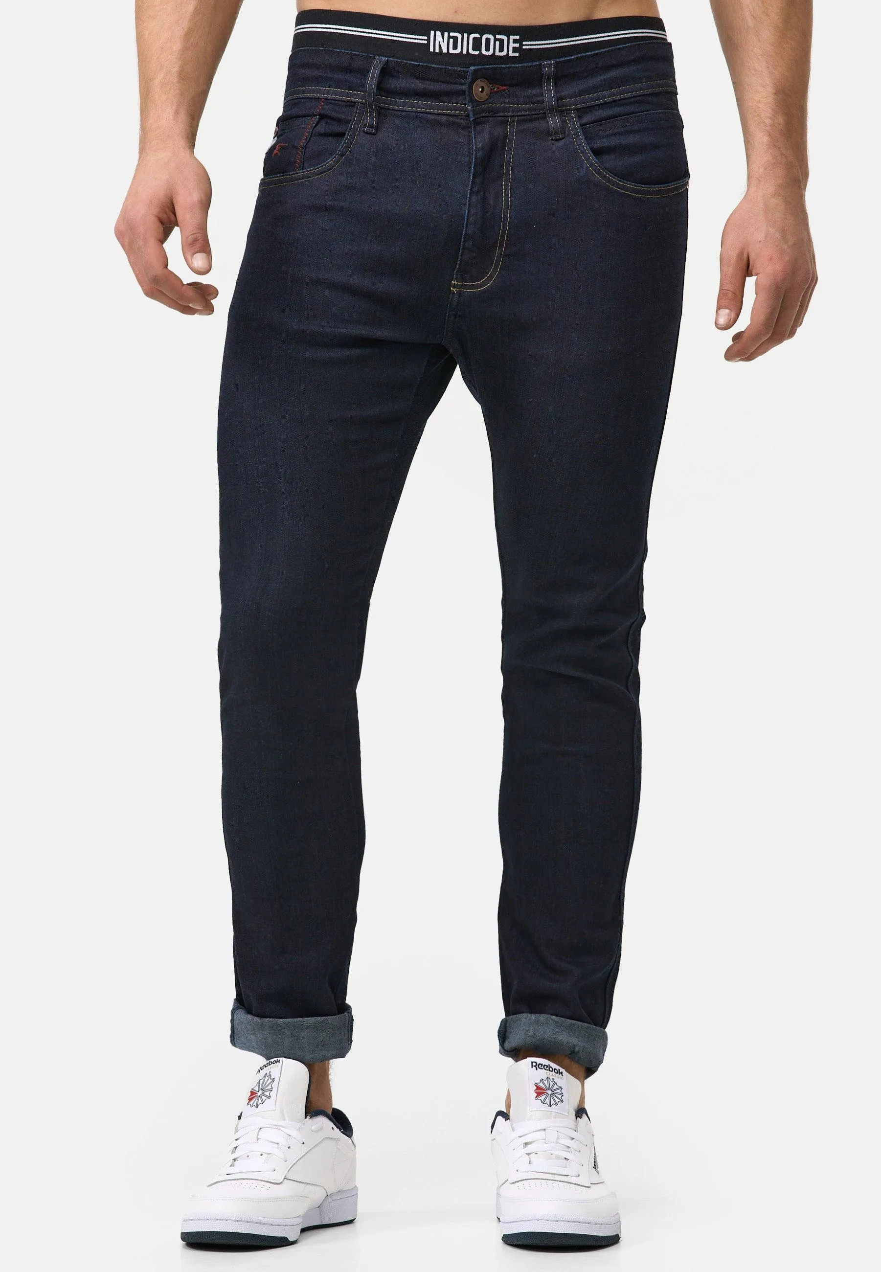 Indicode Herren Jake Super Stretch Jeanshose aus 90% Baumwolle mit 5 Taschen