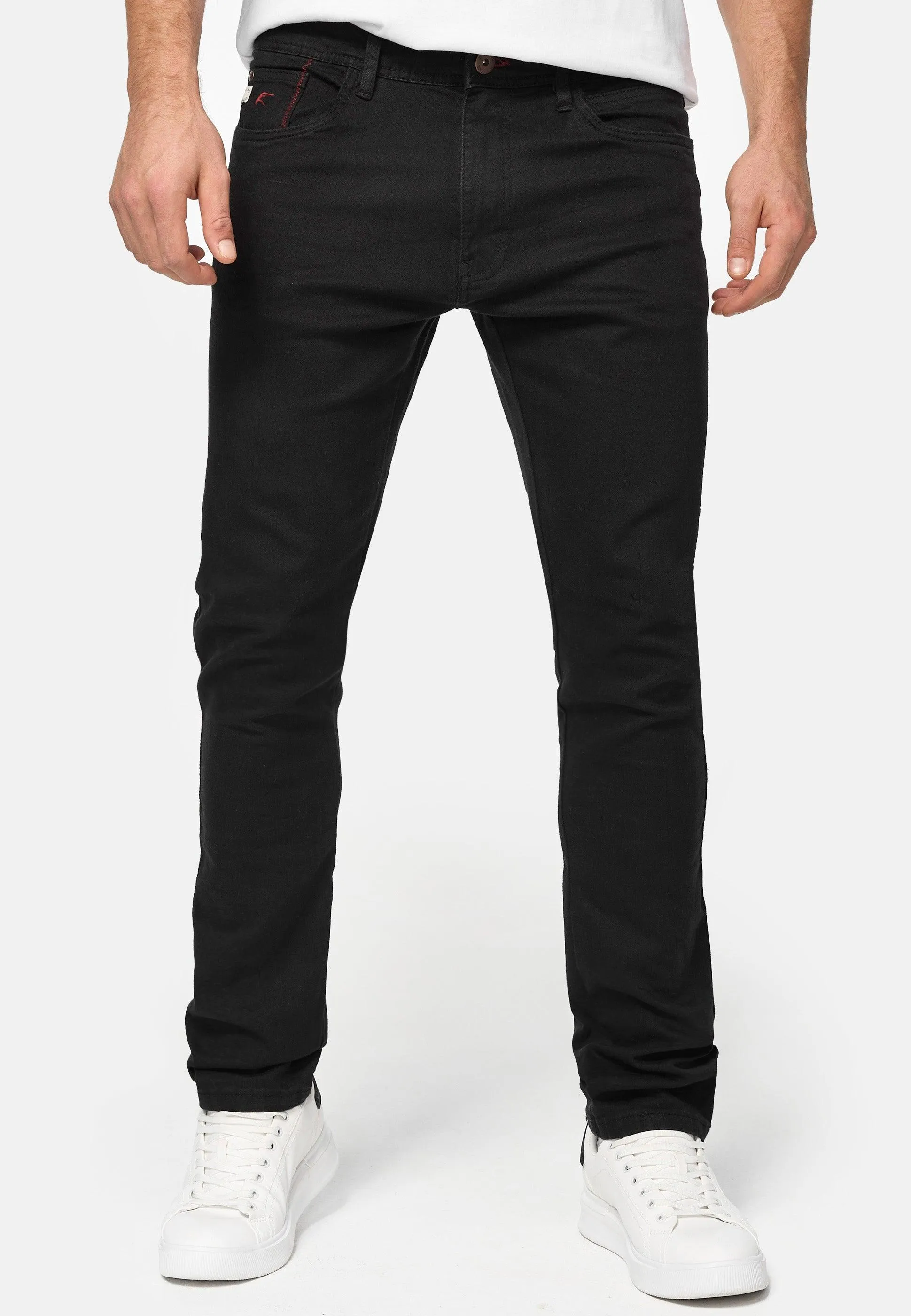 Indicode Herren Jake Super Stretch Jeanshose aus 90% Baumwolle mit 5 Taschen