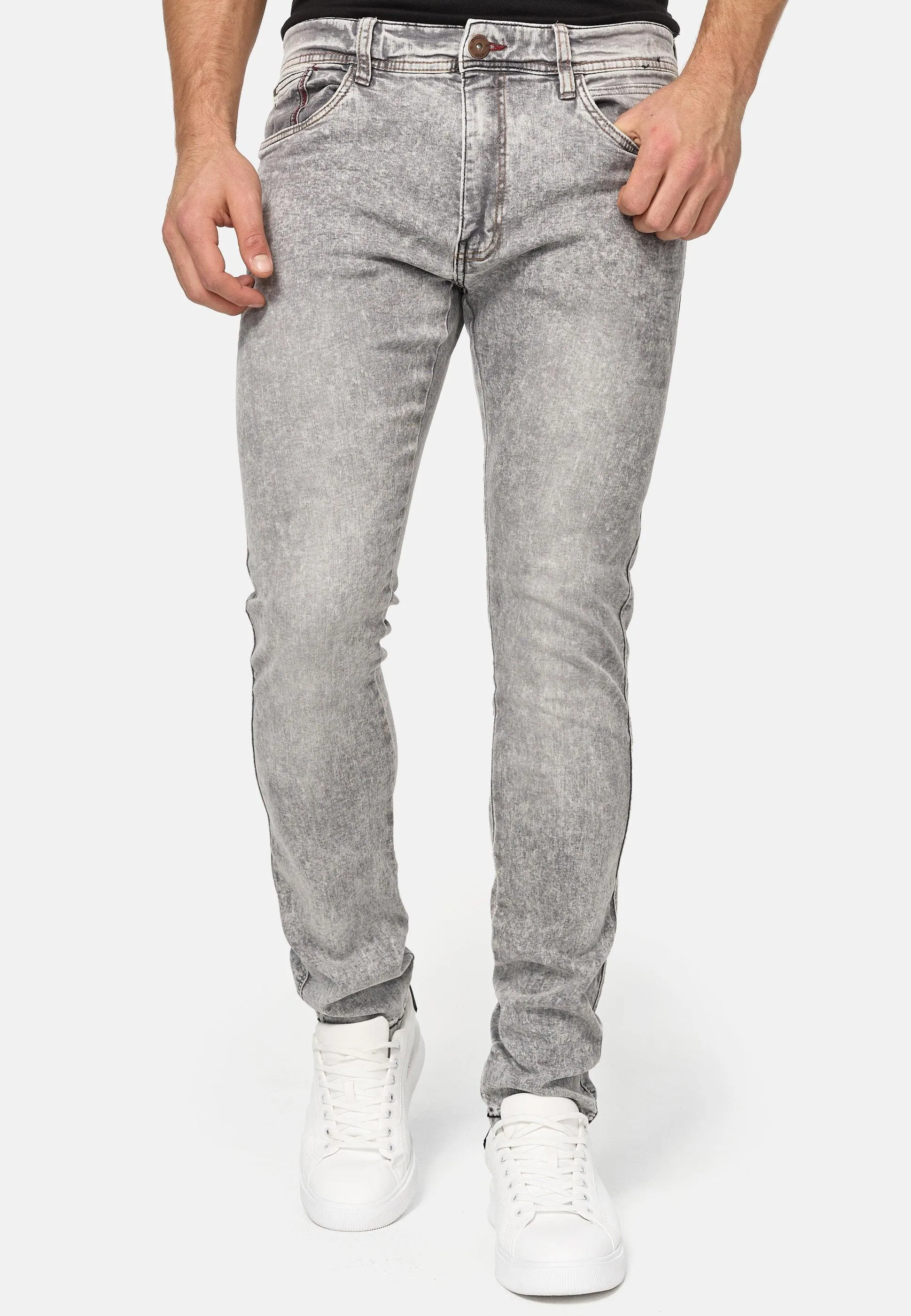 Indicode Herren Jake Super Stretch Jeanshose aus 90% Baumwolle mit 5 Taschen