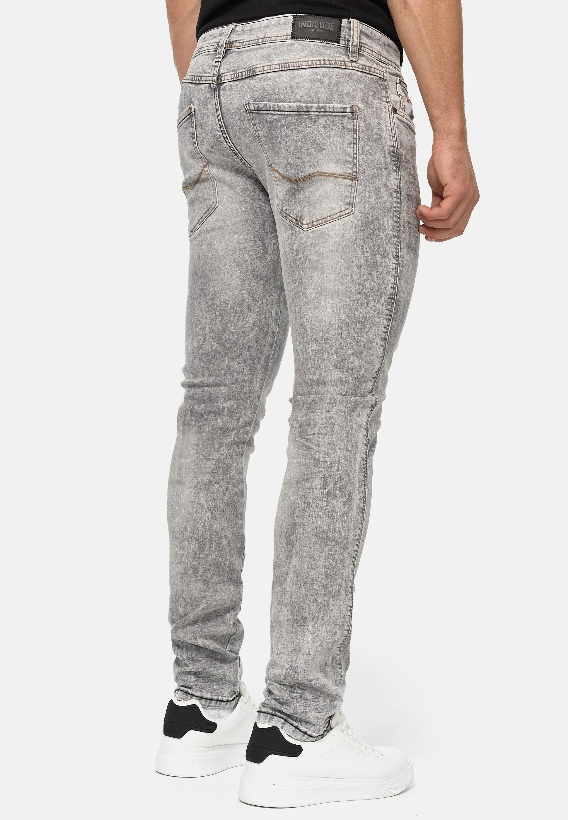 Indicode Herren Jake Super Stretch Jeanshose aus 90% Baumwolle mit 5 Taschen