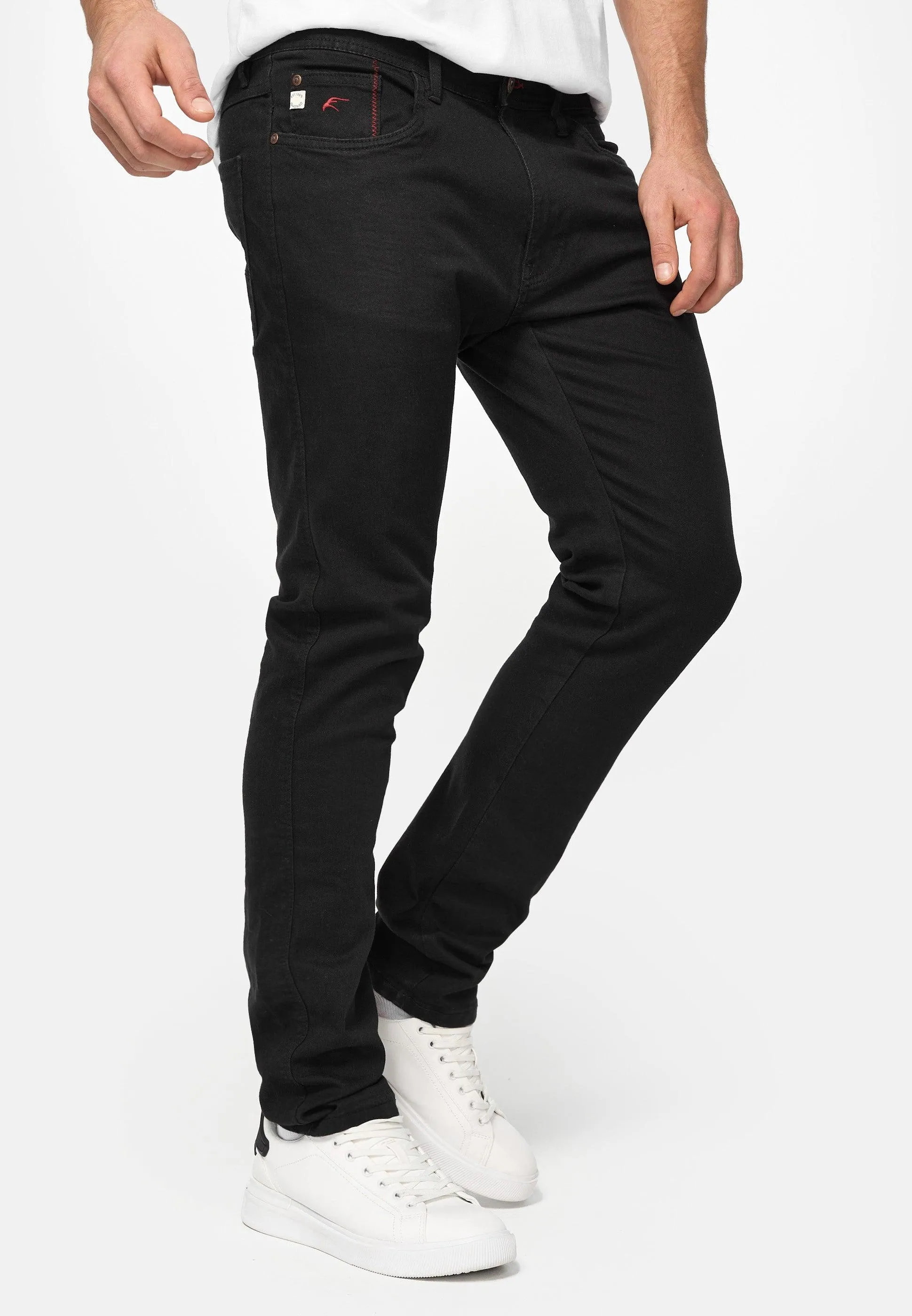 Indicode Herren Jake Super Stretch Jeanshose aus 90% Baumwolle mit 5 Taschen